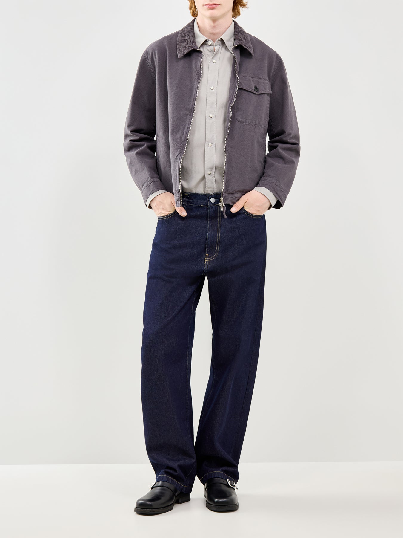 Long Sleeve Pattern Shirt Grey