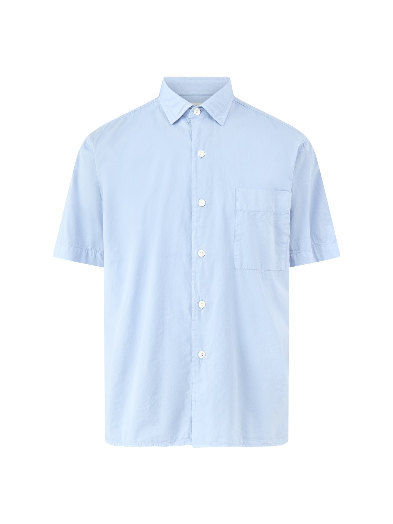 Short Sleeve Cotton Shirt Blue