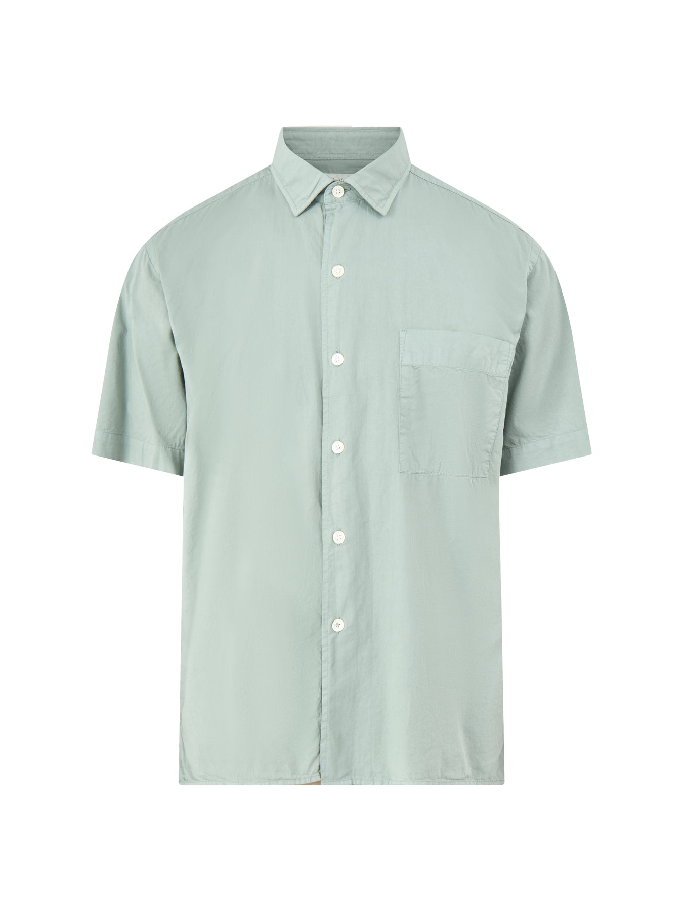 Short Sleeve Cotton Shirt Green