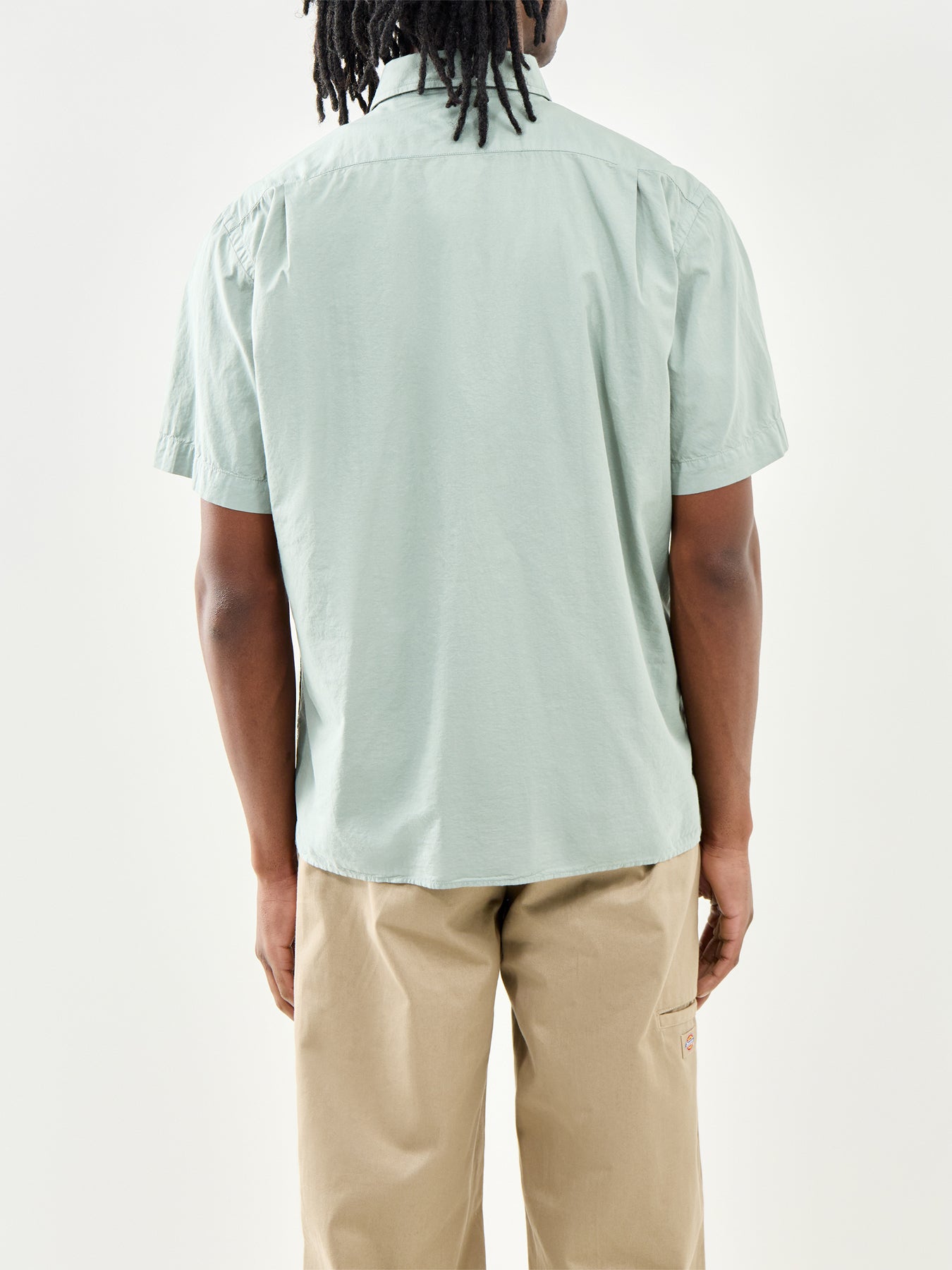 Short Sleeve Cotton Shirt Green