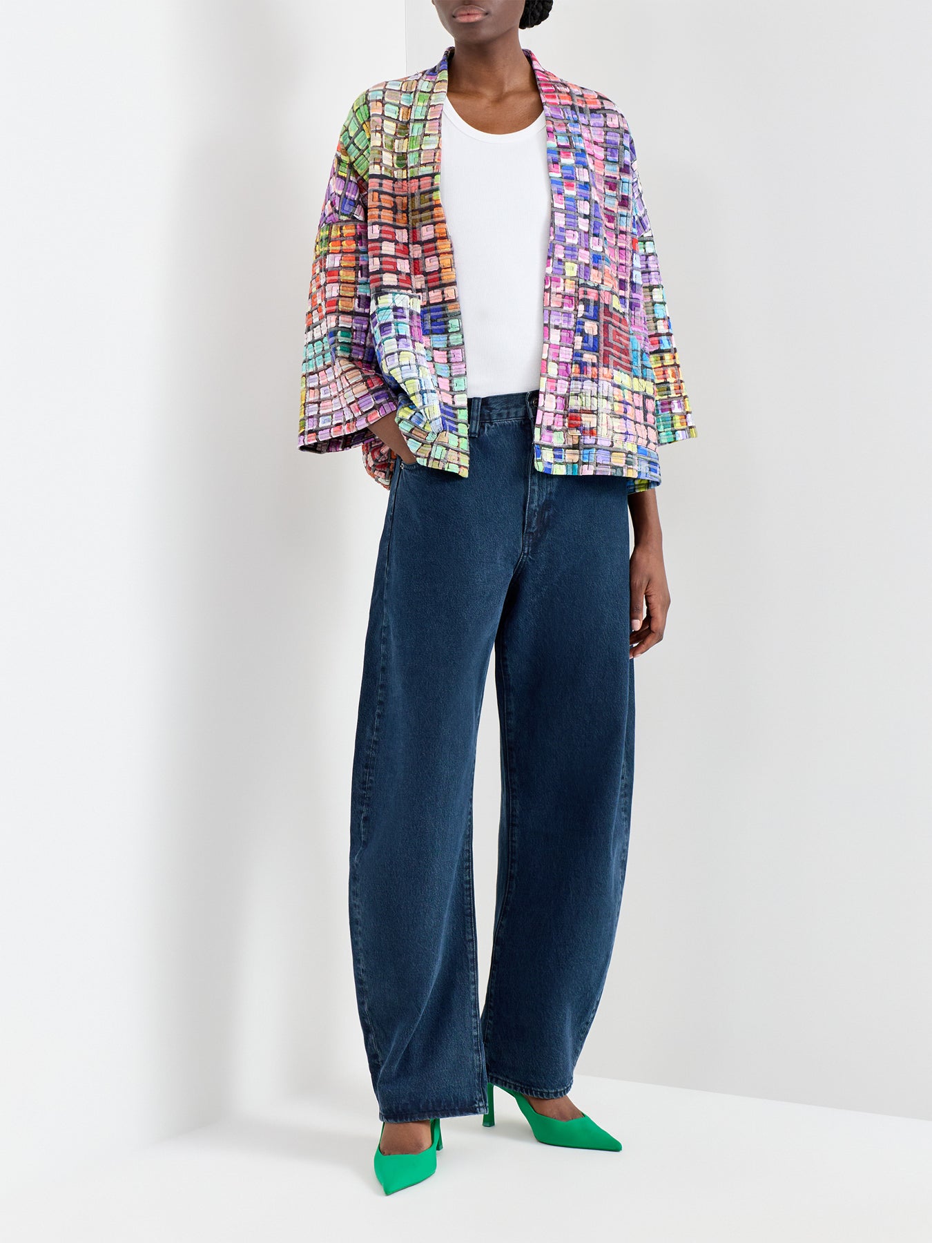 Coloured Glass Tiles Jersey Jacket Multi