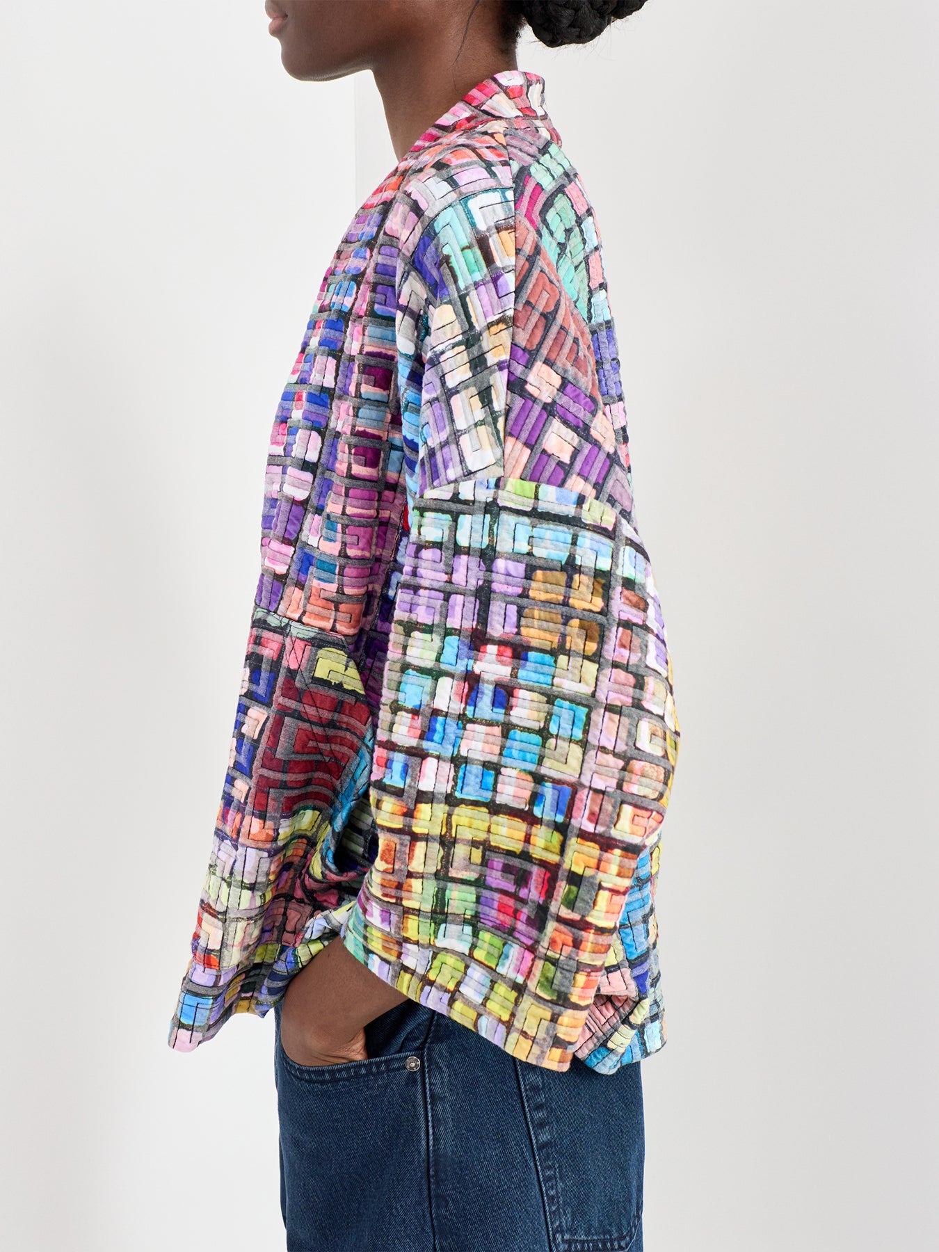 Coloured Glass Tiles Jersey Jacket Multi