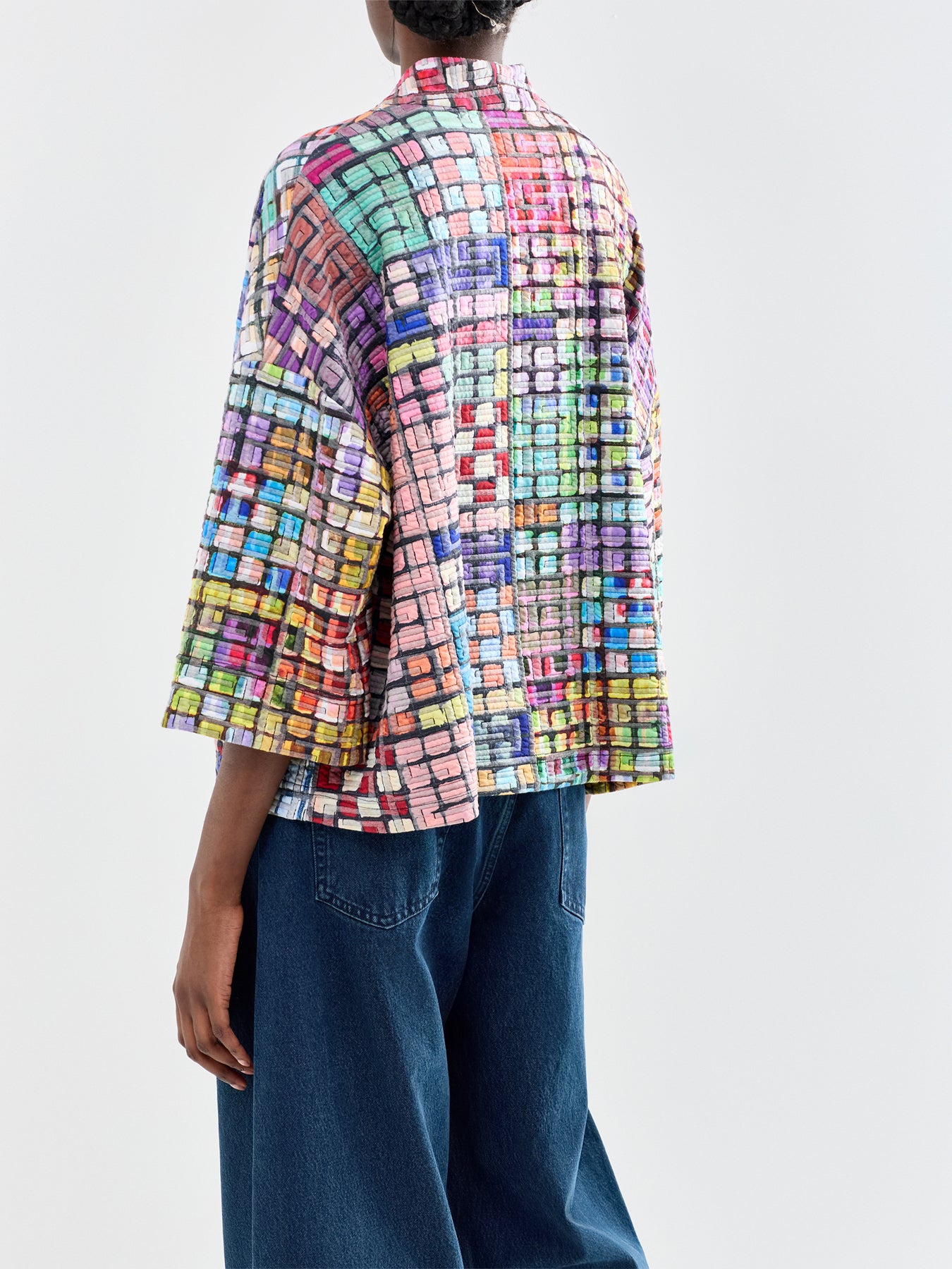 Coloured Glass Tiles Jersey Jacket Multi