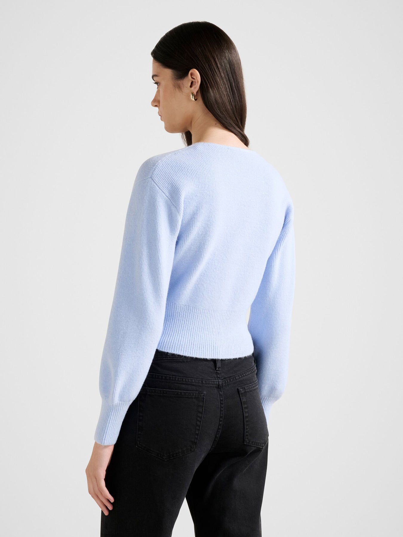 Sloane Wrap Knitted Sweater Blue