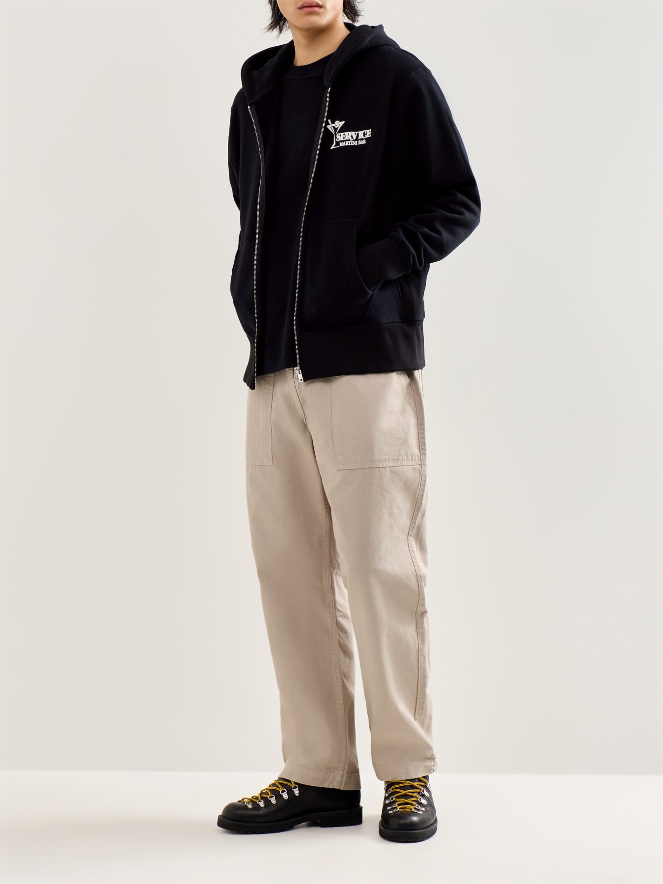 Martini Zipper Hoodie Black