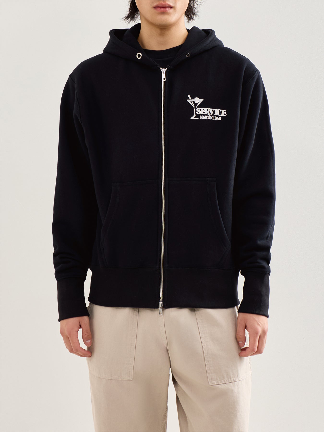 Martini Zipper Hoodie Black
