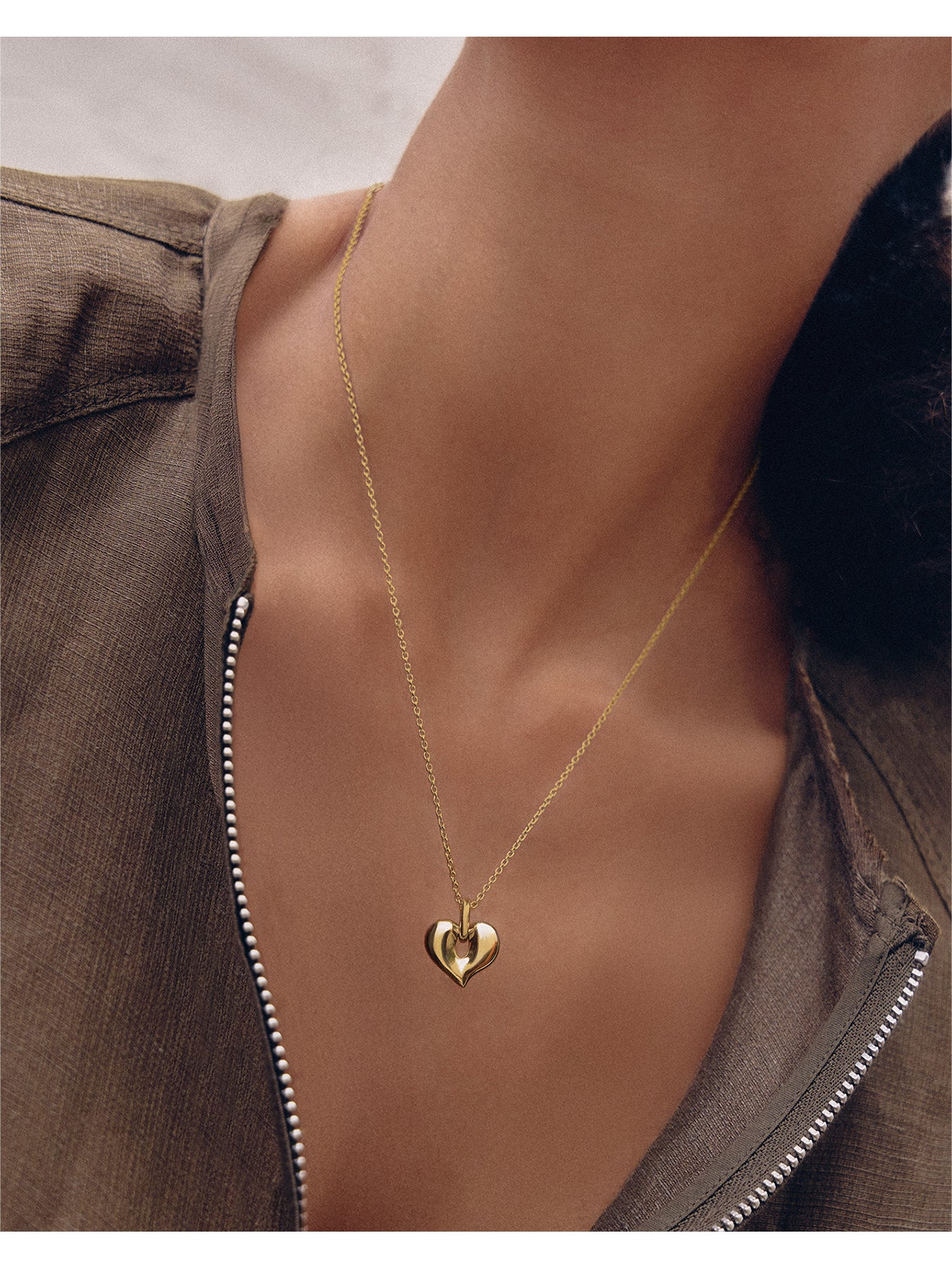 Molten Heart Pendant Necklace Gold