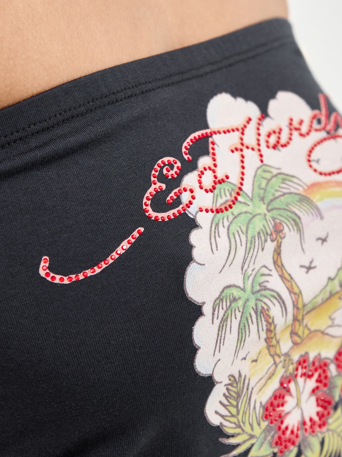 Paradise Tattoo Bandeau Top Black