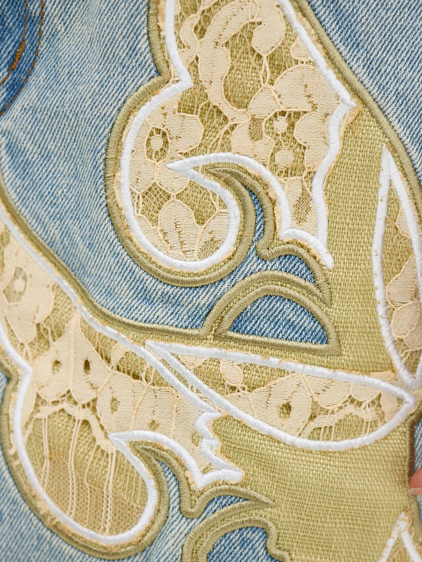 Antique Butterfly Baggy Jeans Blue