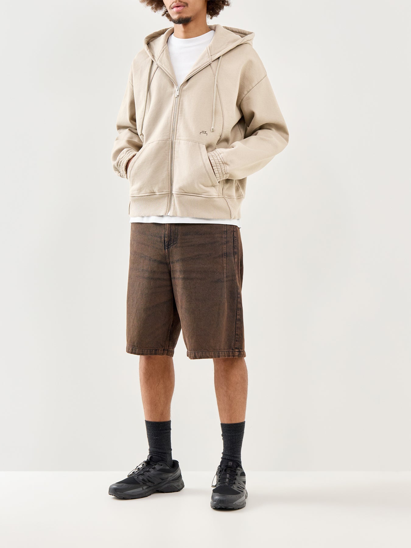 Millbank Zip Hoodie Beige