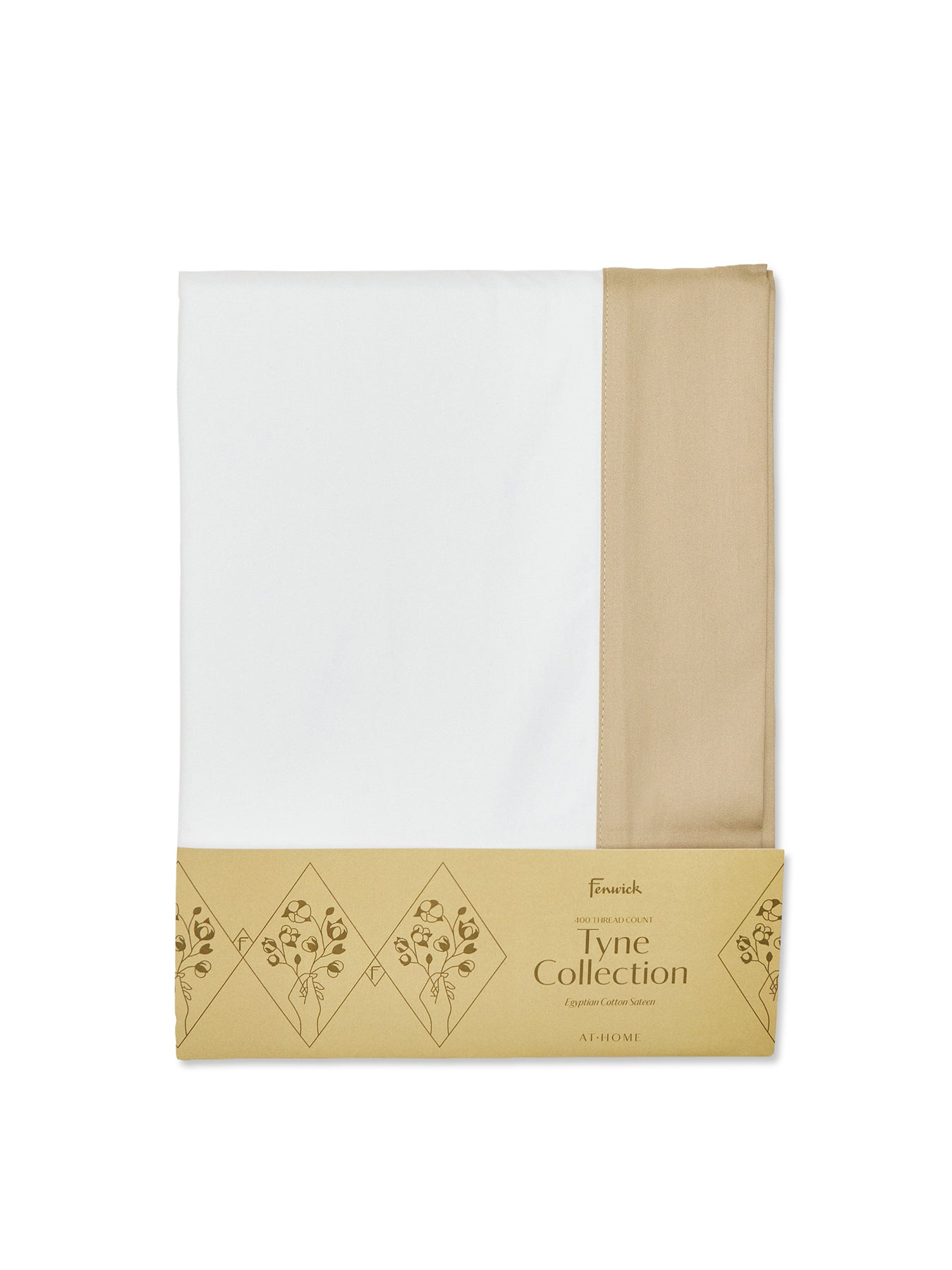 Tyne Duvet Cover White/Camel