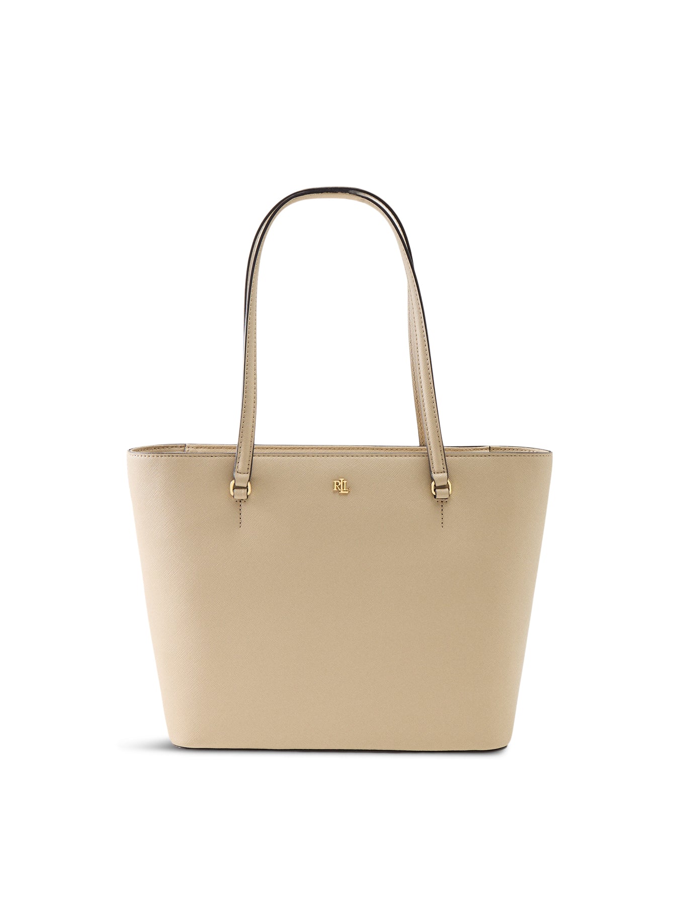 Karly Medium Leather Tote Bag Beige