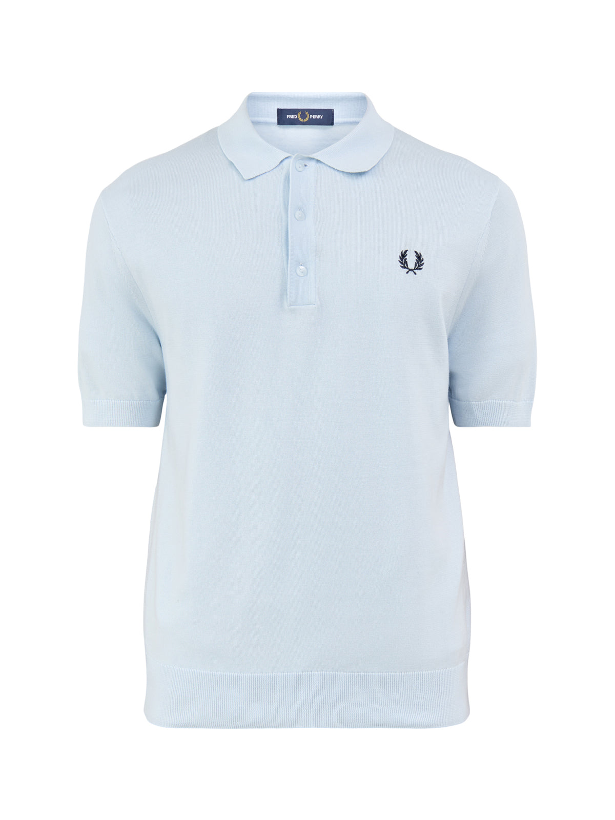Cotton Knitted Polo Shirt Blue