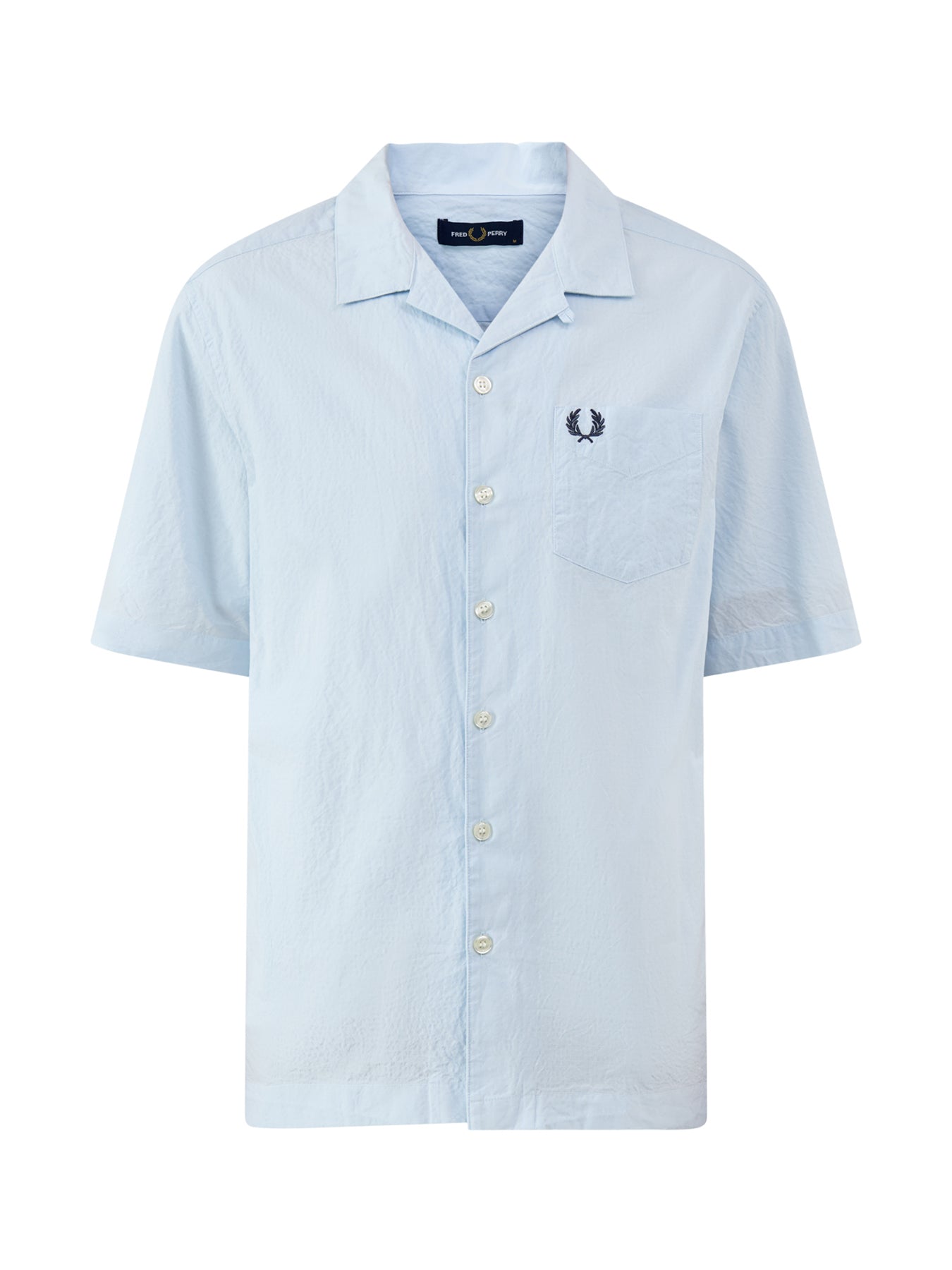 Seersucker Revere Collar Shirt Blue