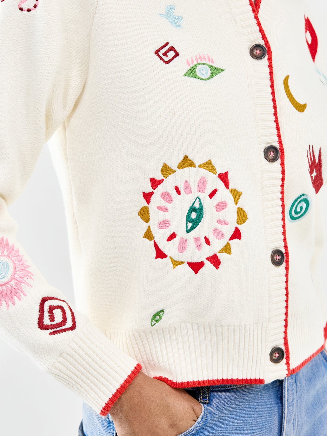 Morocco Charms Cardigan Cream
