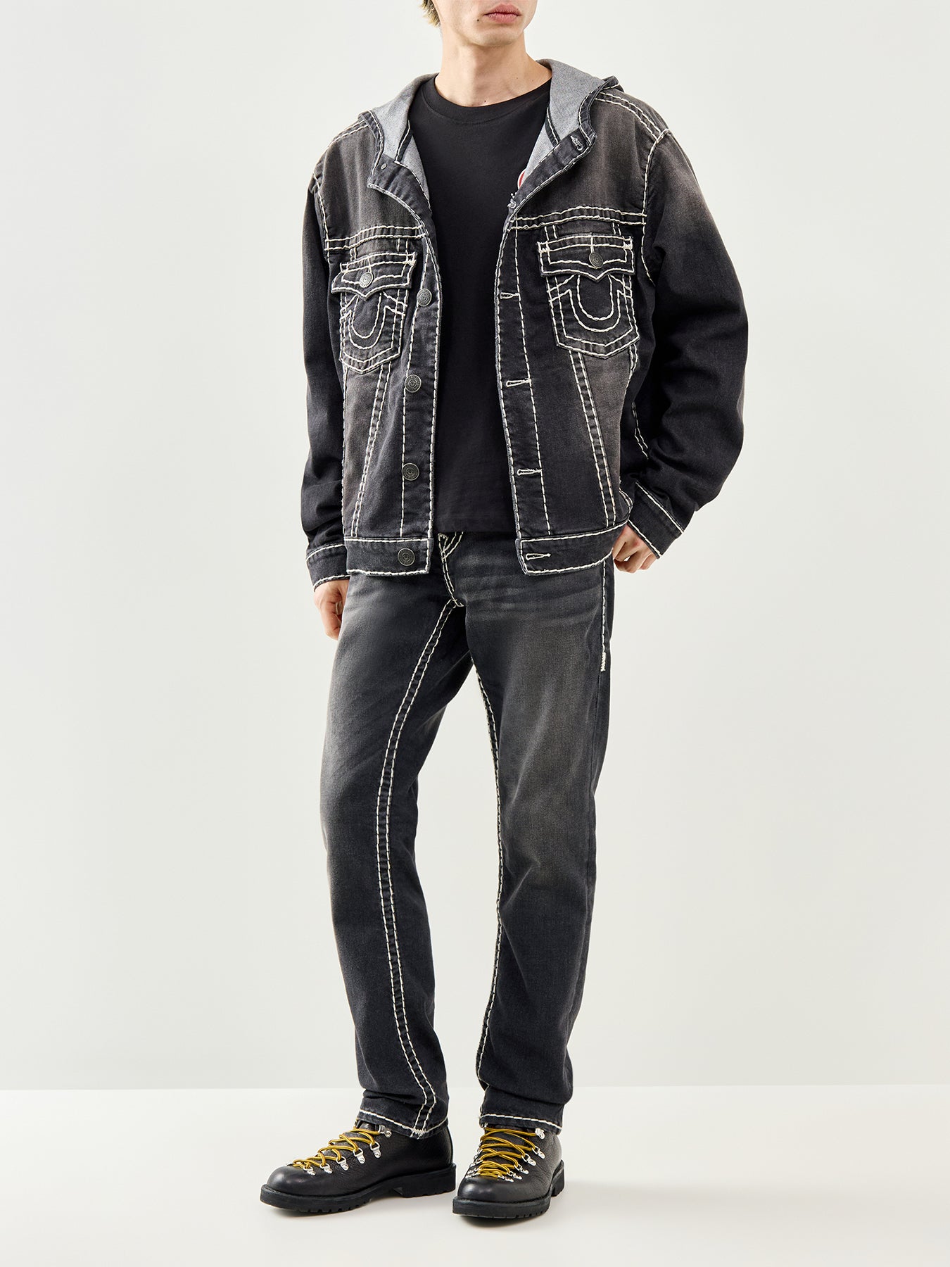 True Religion Rocco Super T Flap Jeans in Black