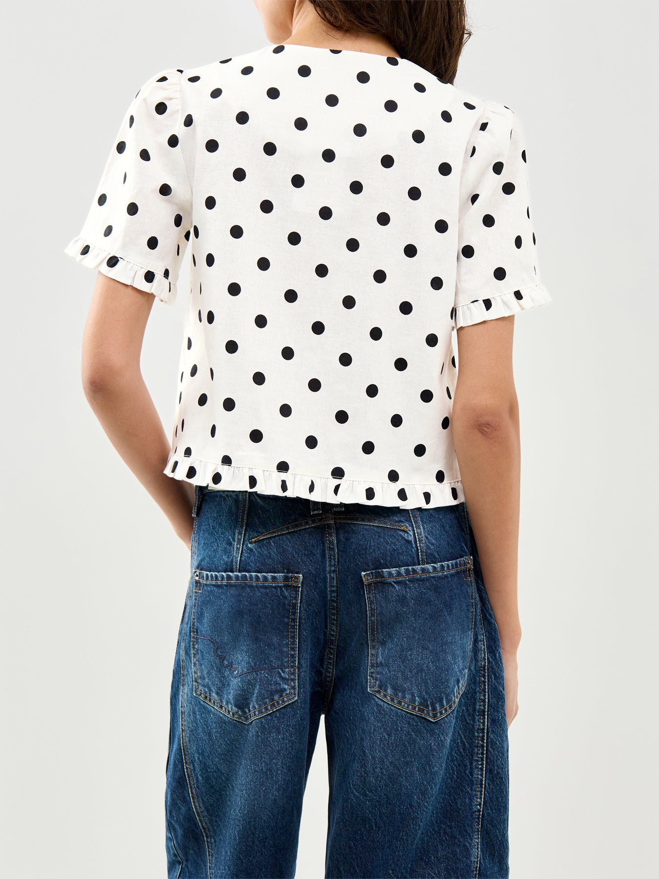Ronnie Thrill Button Through Blouse Cream