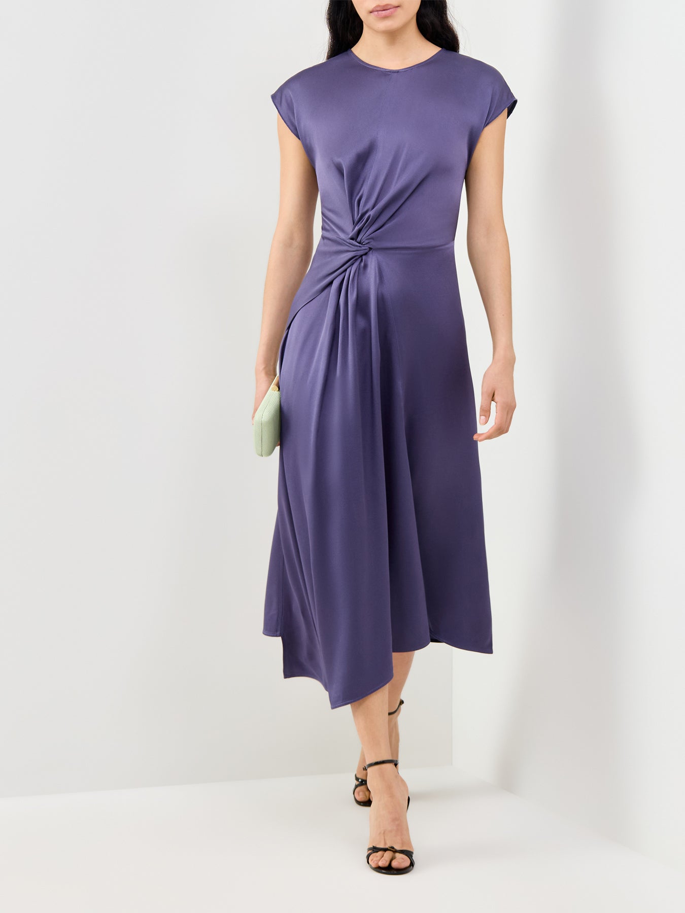 Twist Waist Midi Dress Purple