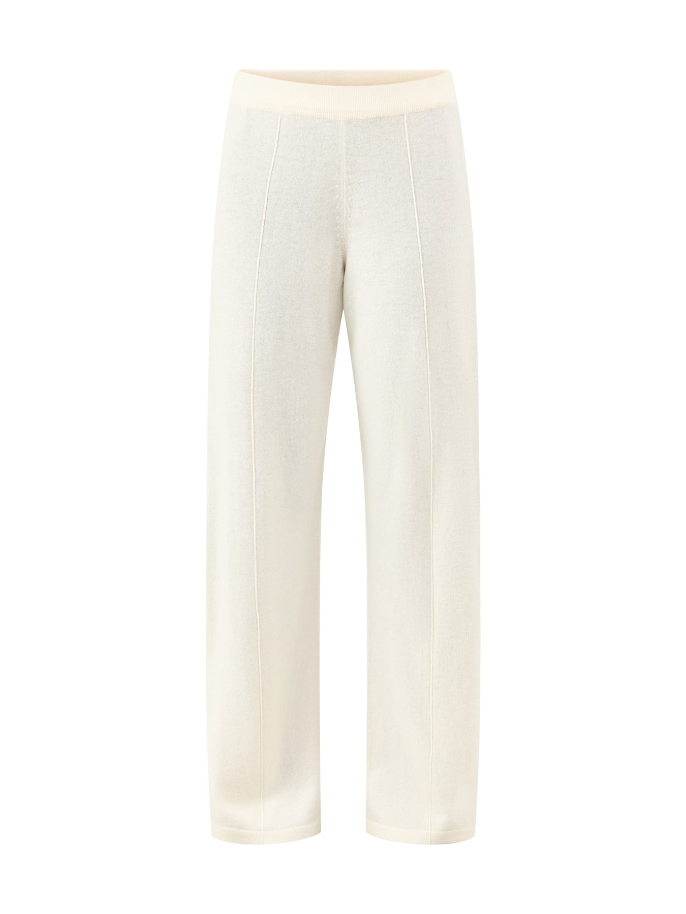 Wide Leg Track Trousers Cream