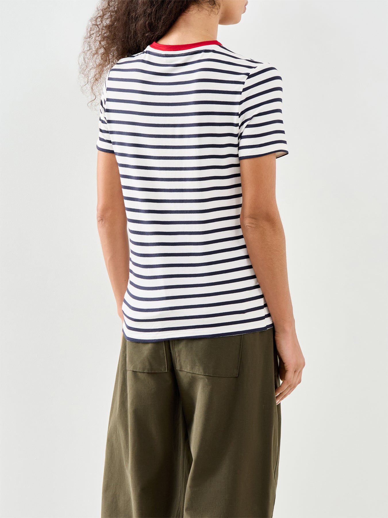 Heart Print Short Sleeve T Shirt White