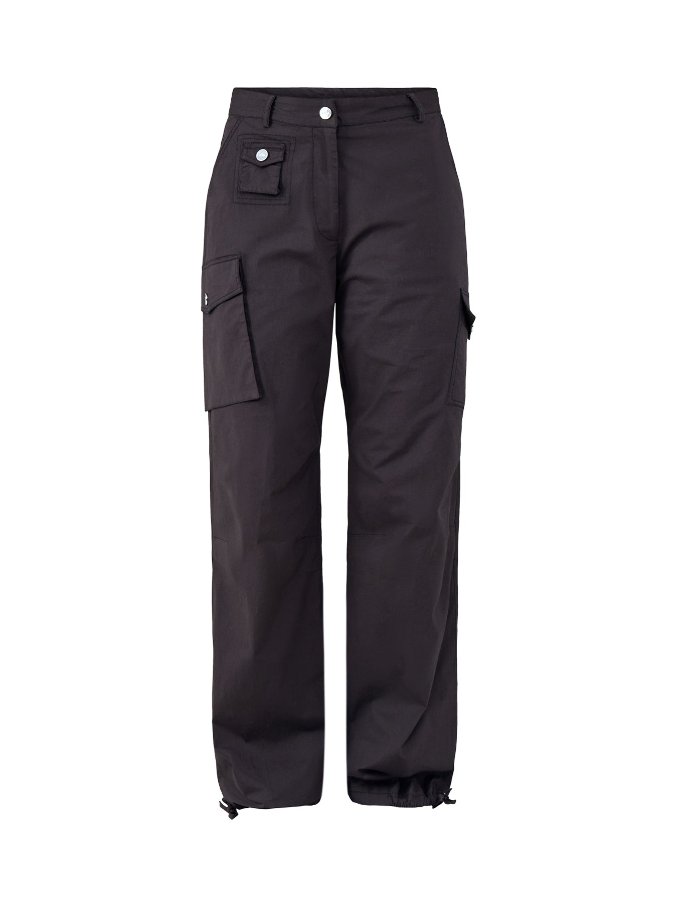 Stretch Cotton Cargo Pants Black