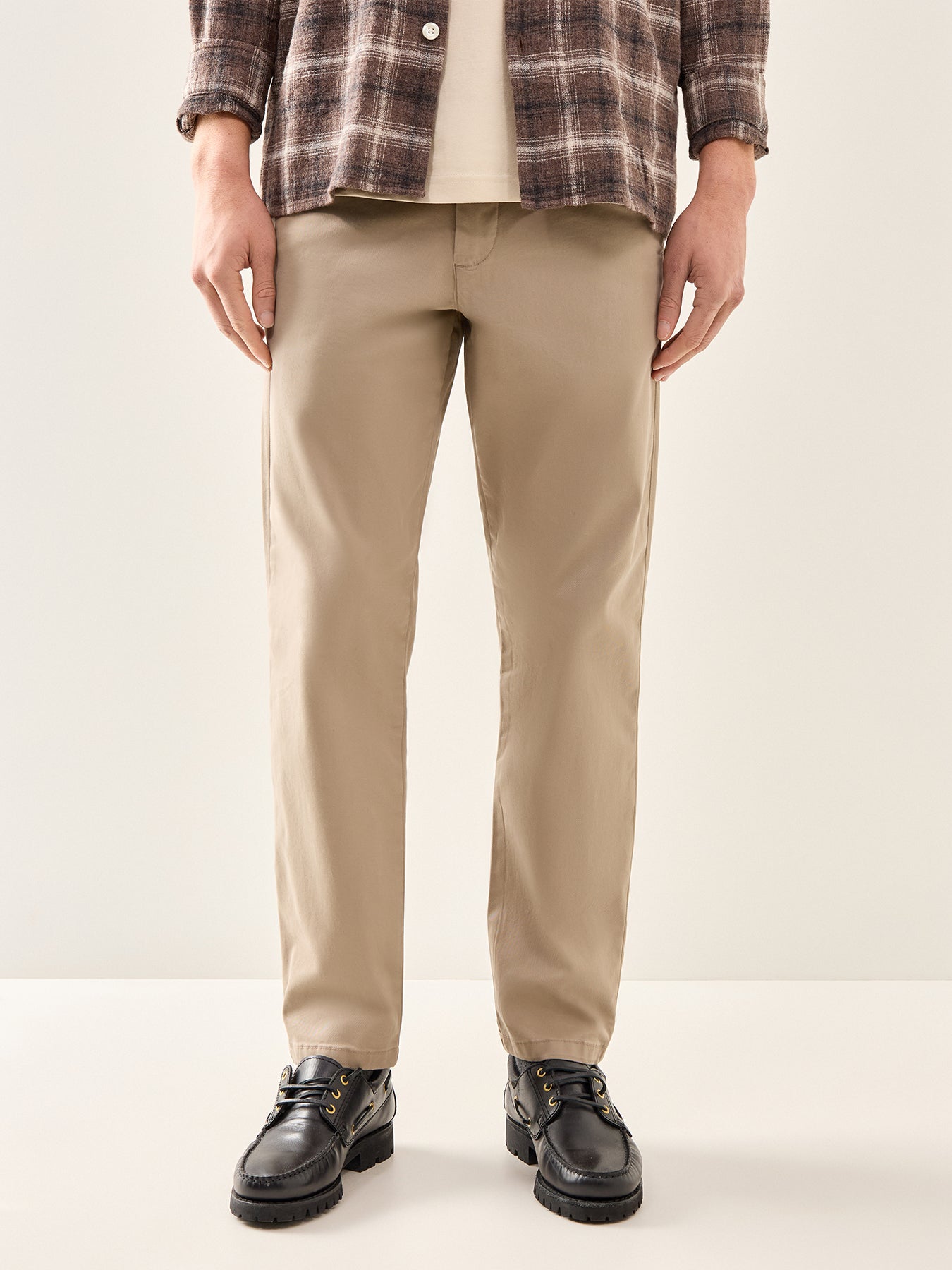New Miles Straight Flex Trousers Beige