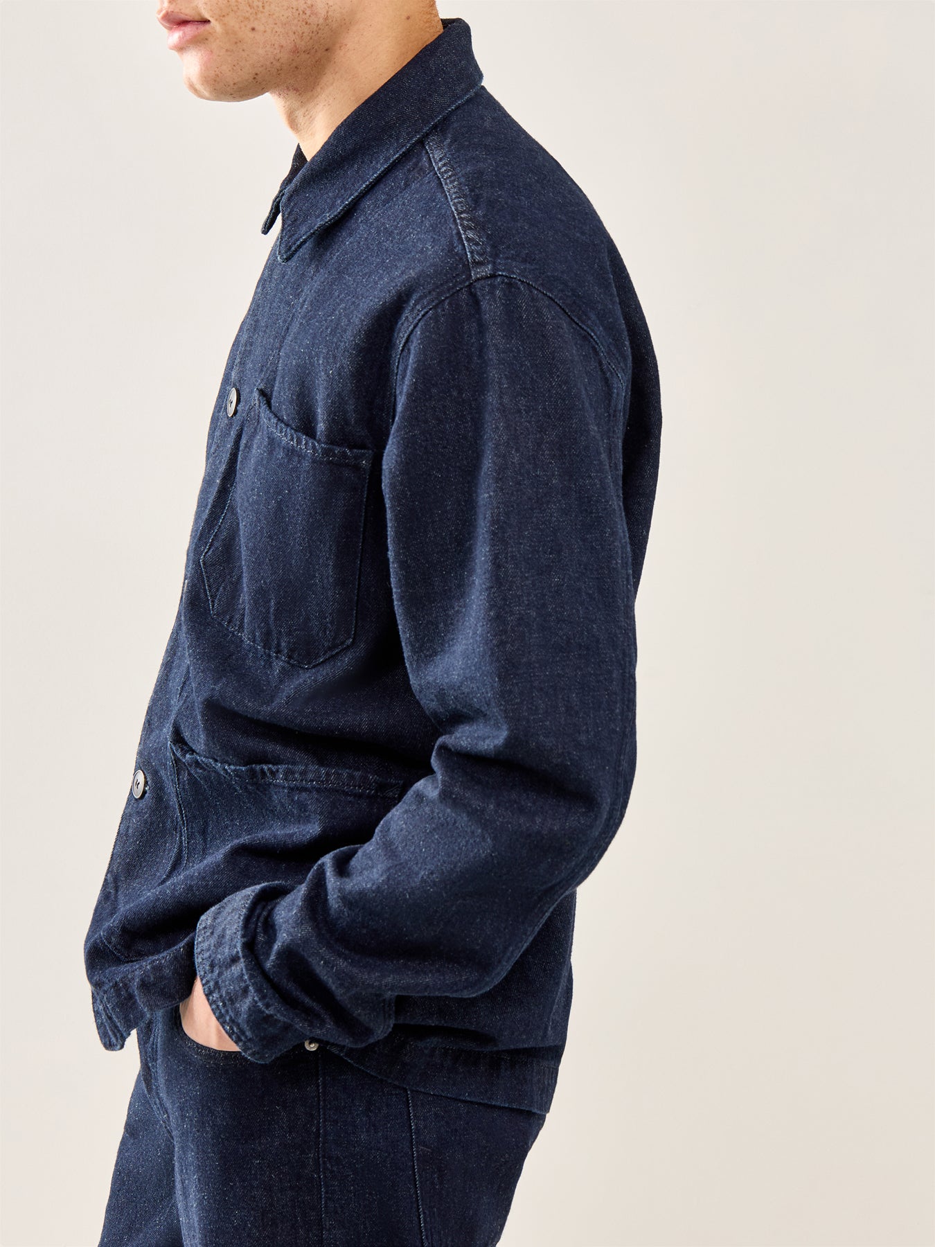 Landon Regular Fit Denim Jacket Dark Blue