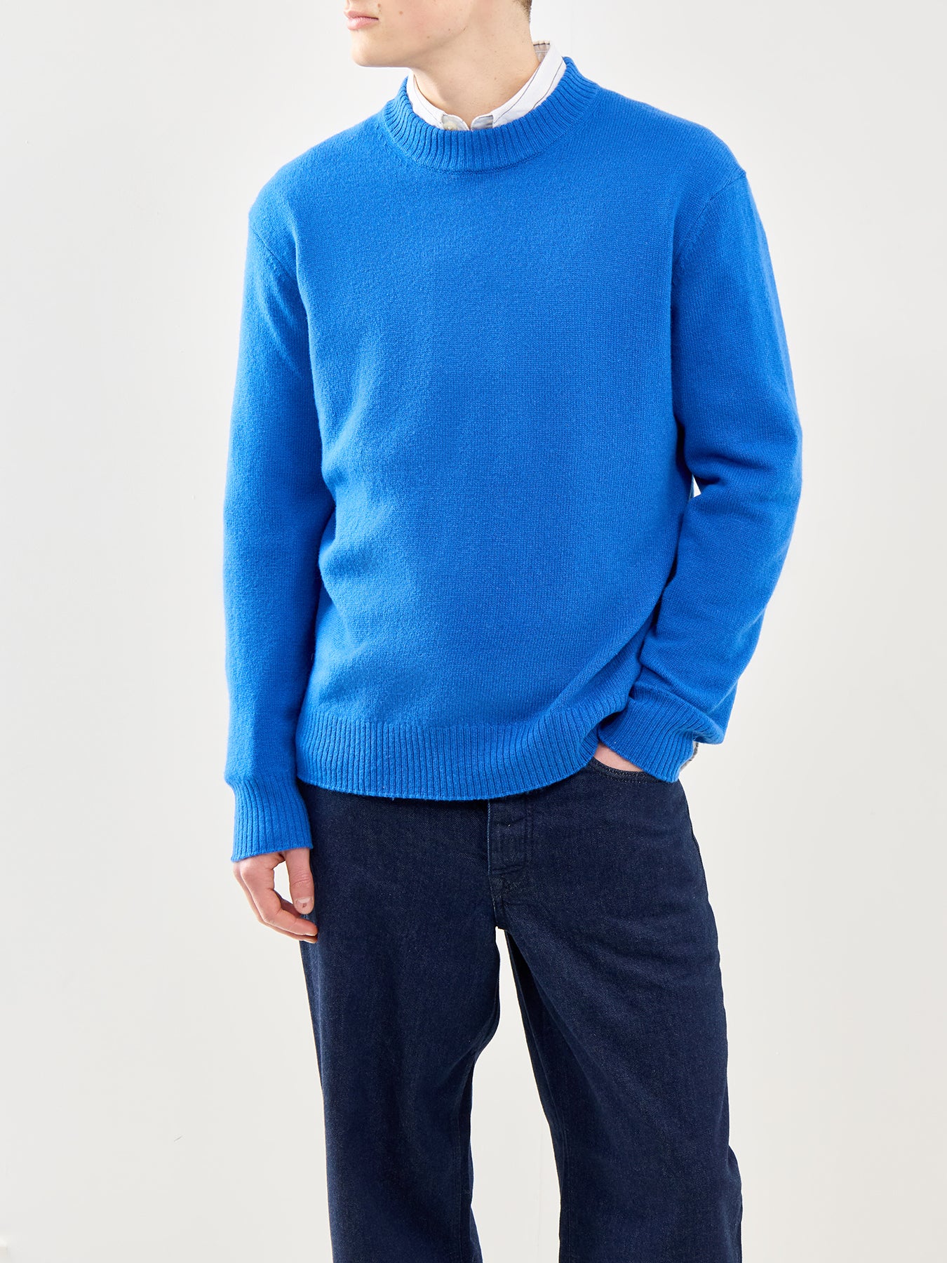 Relaxed Wool Knit Jumper Blue