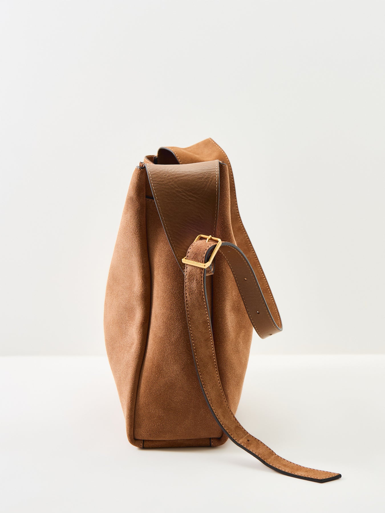 Slouch Leather Shoulder Tote Bag Brown