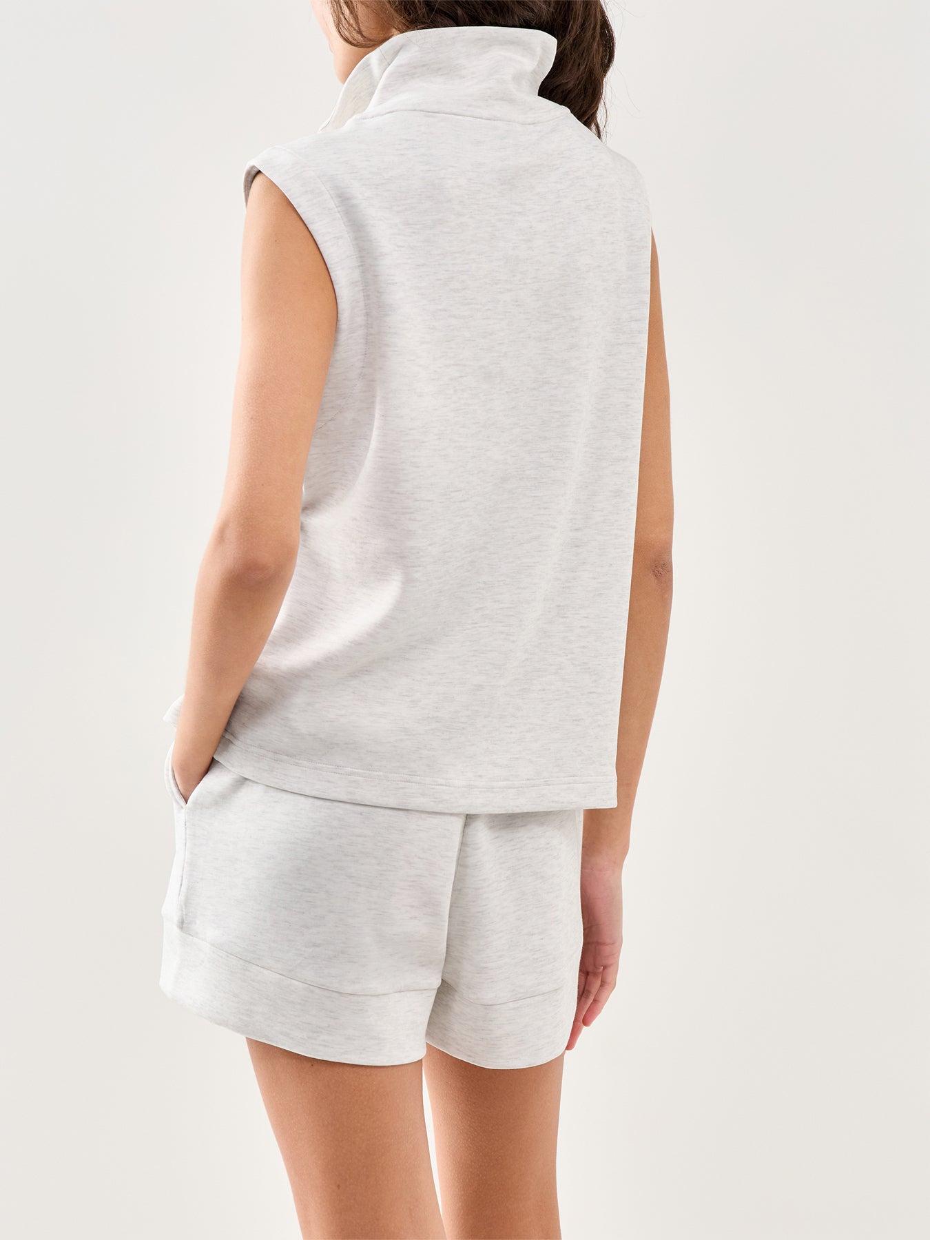 Magnolia Half Zip Tank Top Cream
