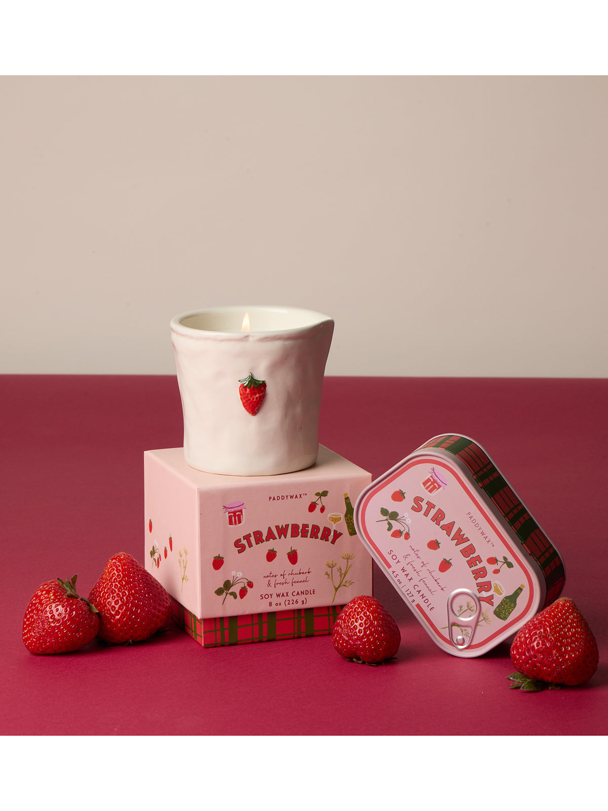 Strawberry Embossed Ceramic Candle Strawberry 226g