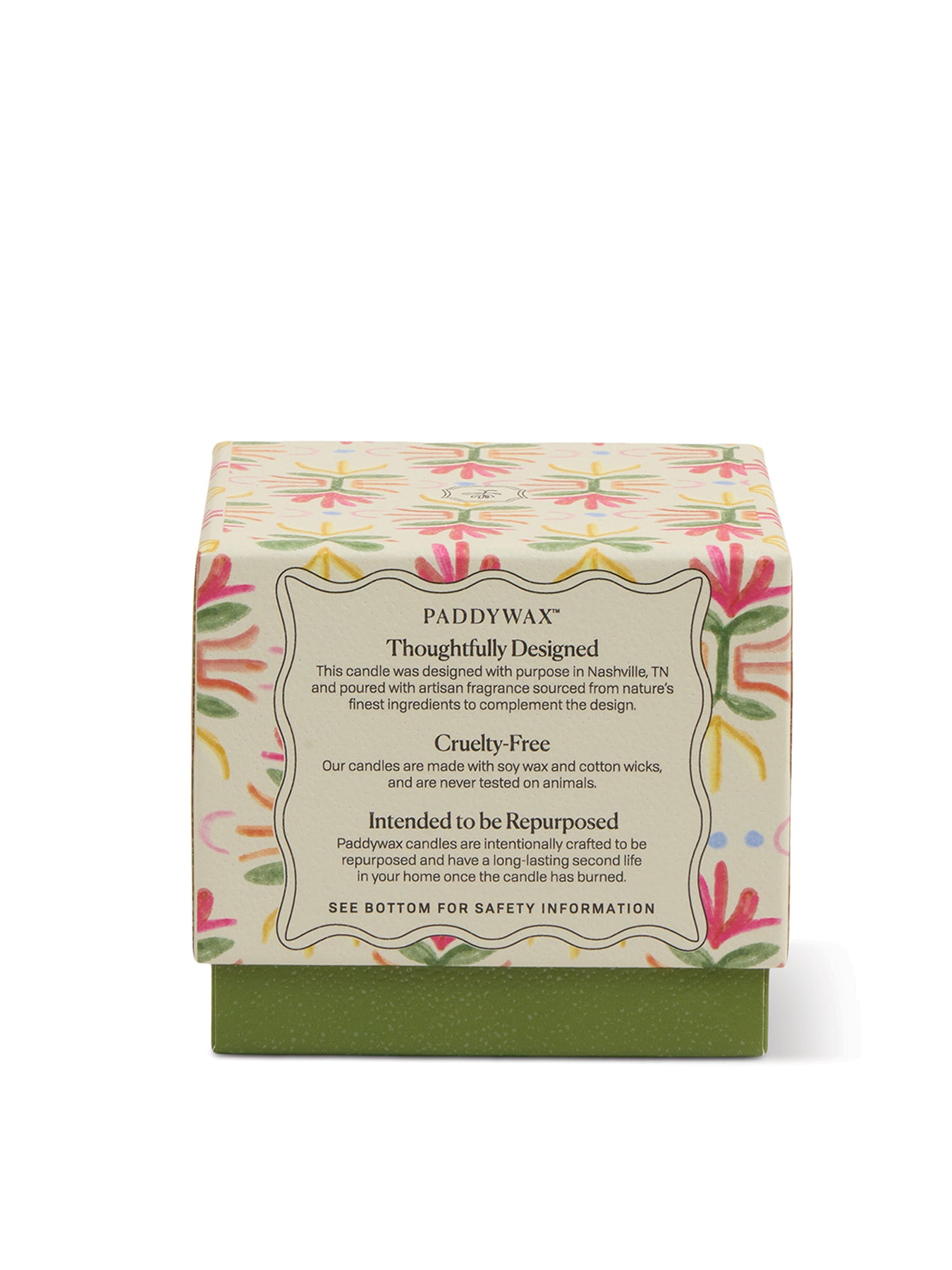 Purple & Green Glass Candle Bronzed Gardenia 155g