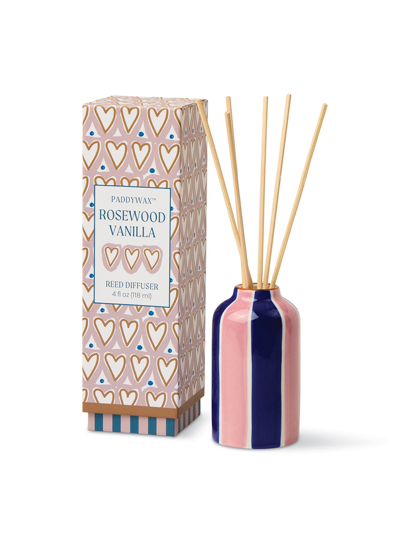 Hearts Ceramic Diffuser with Rosewood Vanilla Scent 118ml