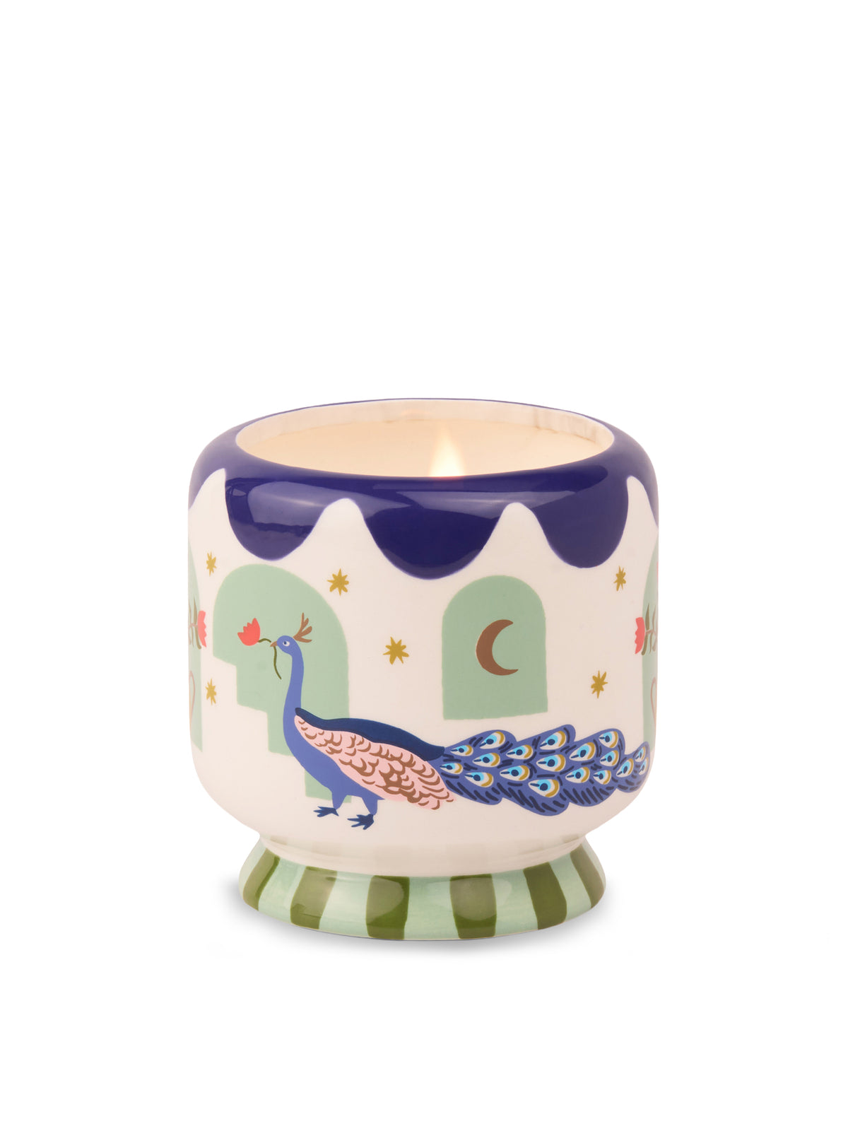 A Dopo Peacock Ceramic Candle