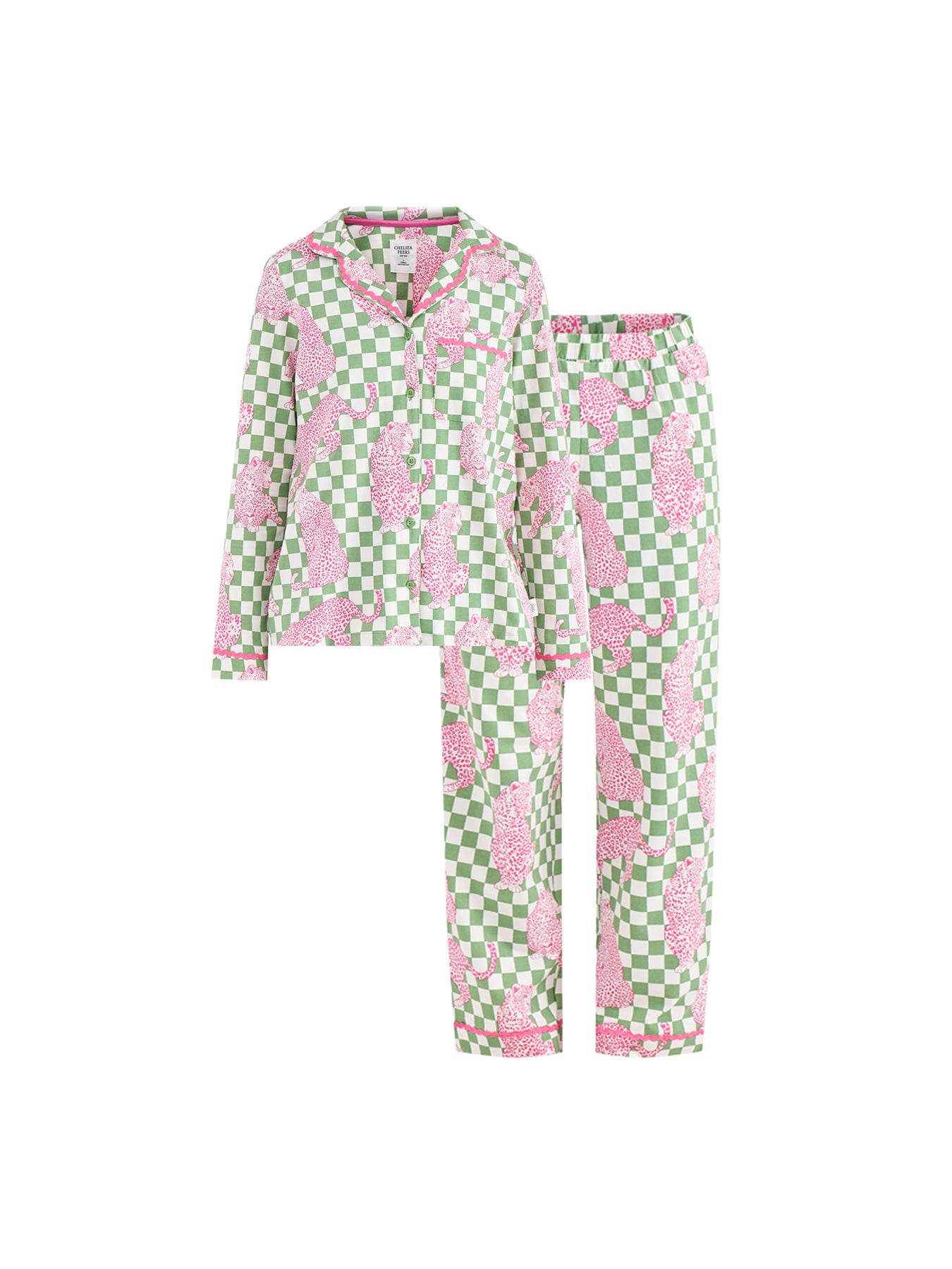 Leopard Checkerboard Pyjama Set Print