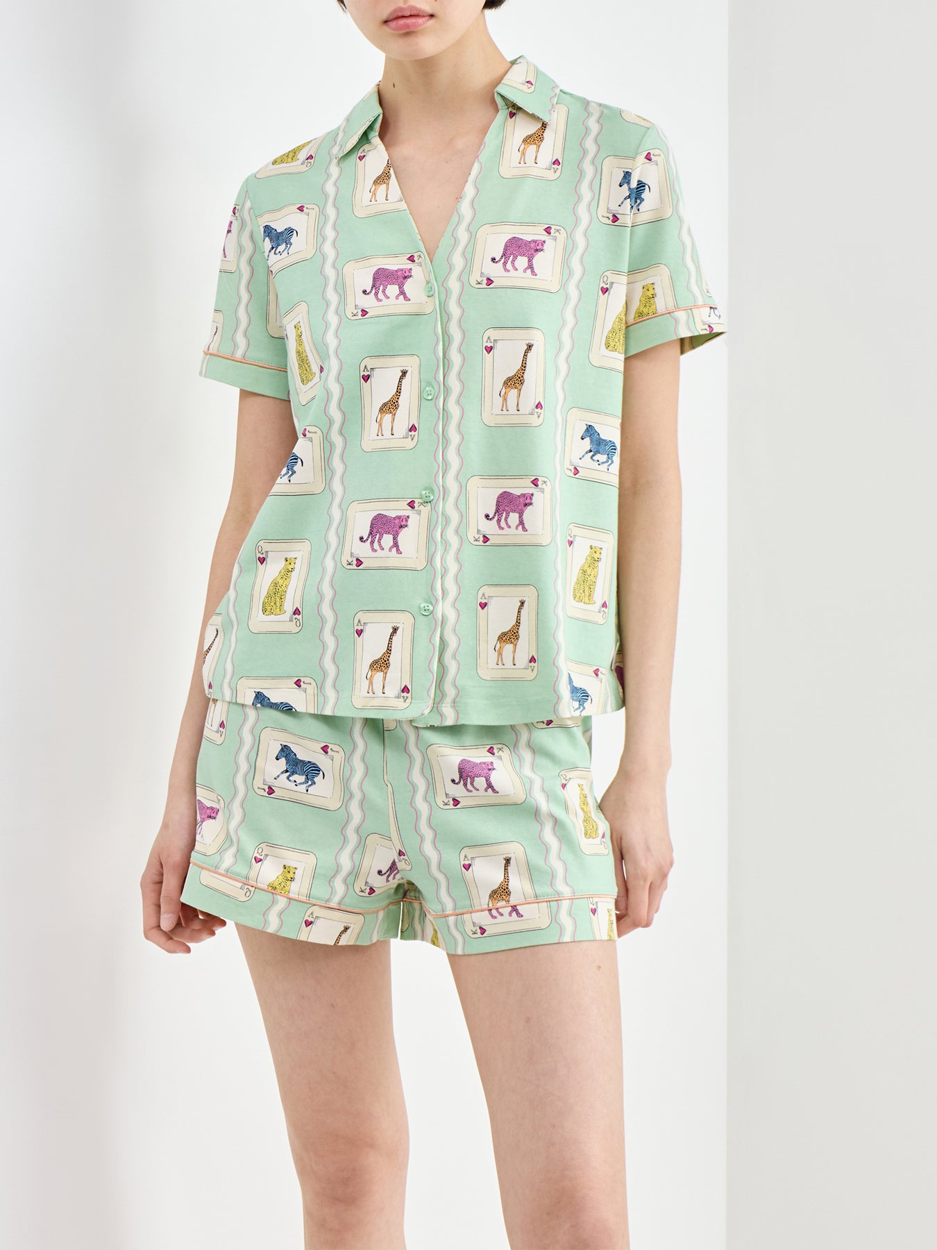 Playing Cards Pyjama Short Set Print