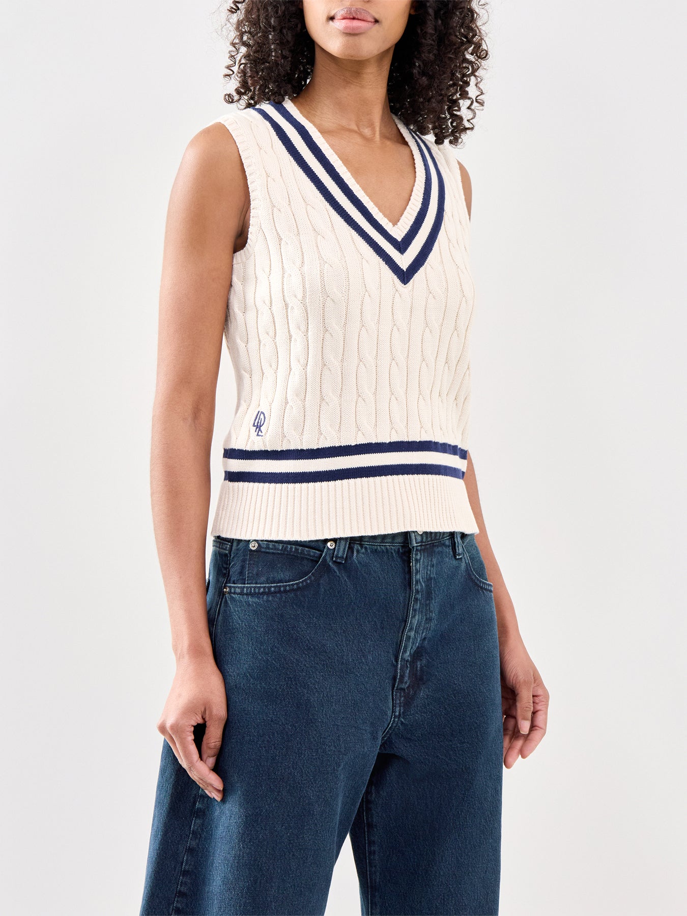 Cotton Sleeveless Vest Cream