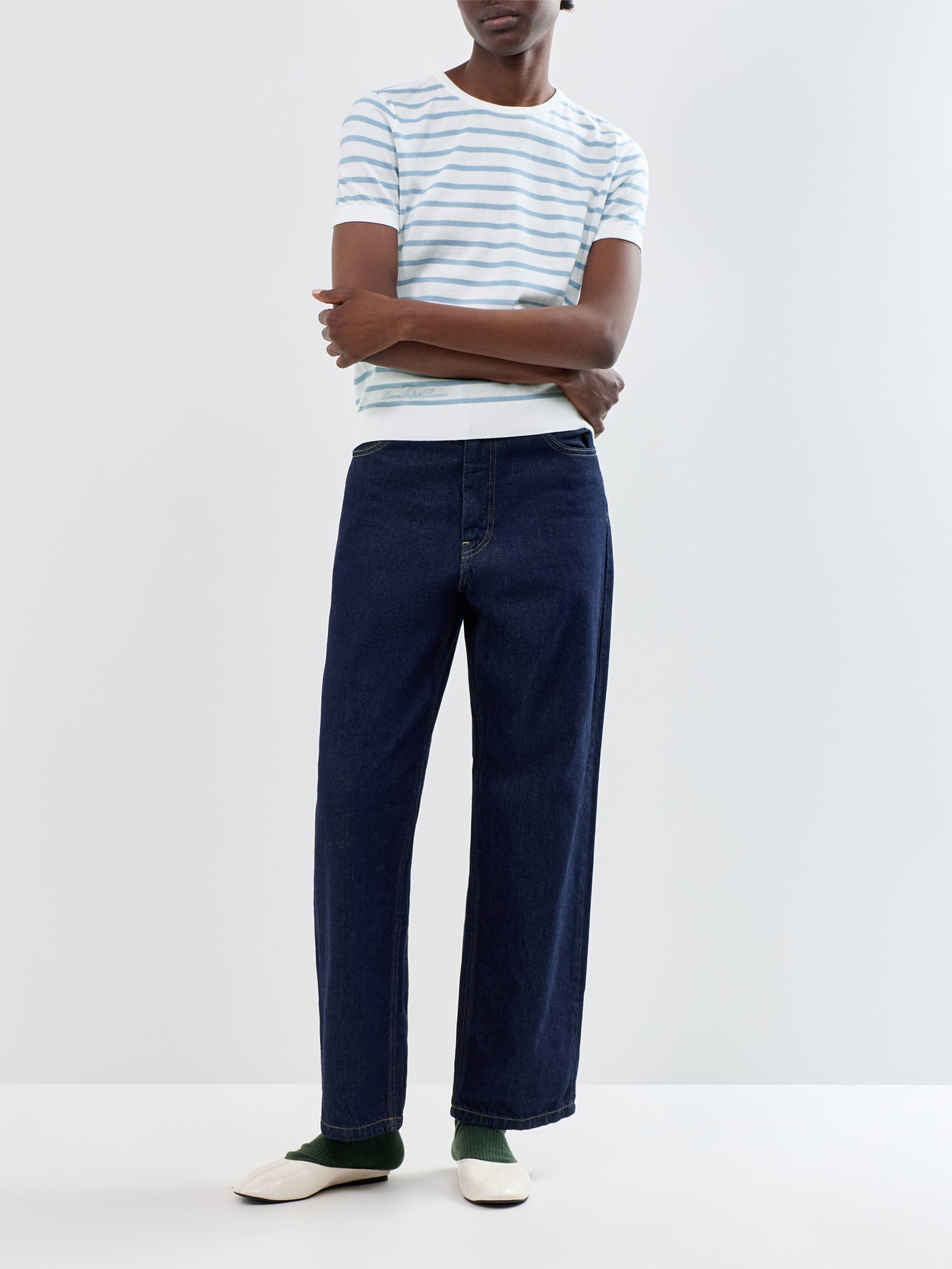 Stripe SS Knit Pullover