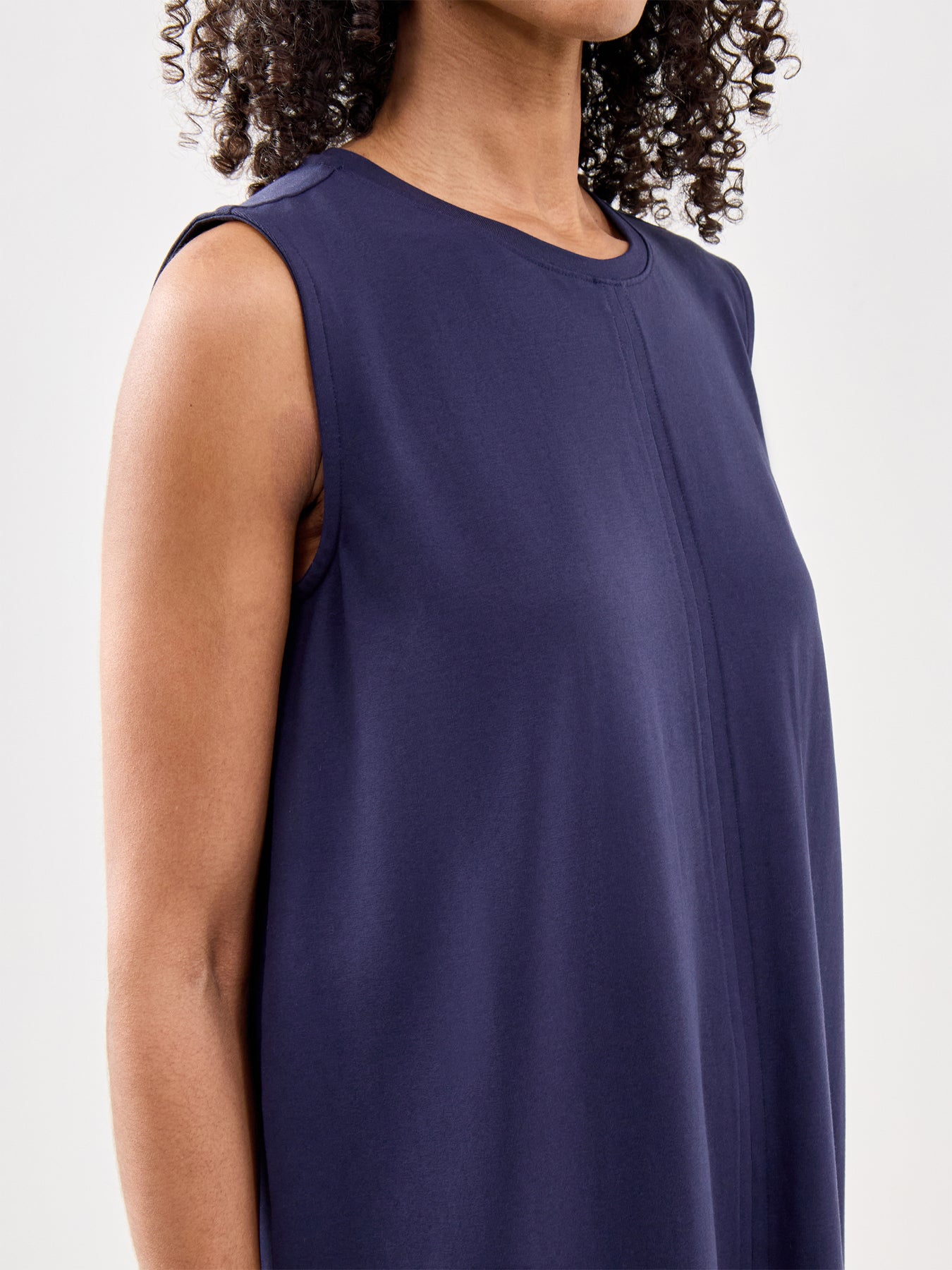 Crew Neck Dress Navy
