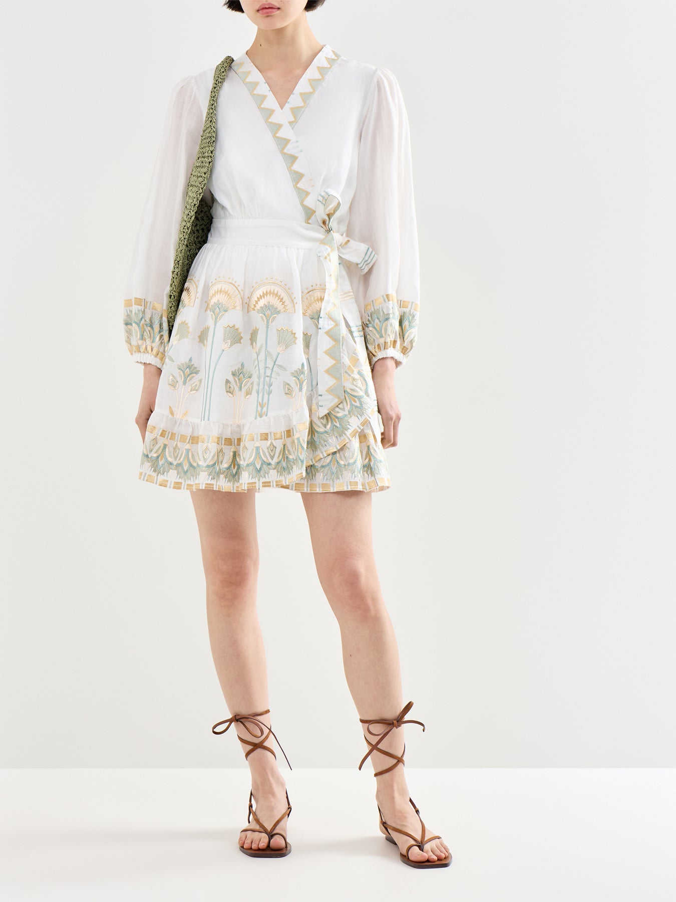 Papyrus Mini Wrap Dress White