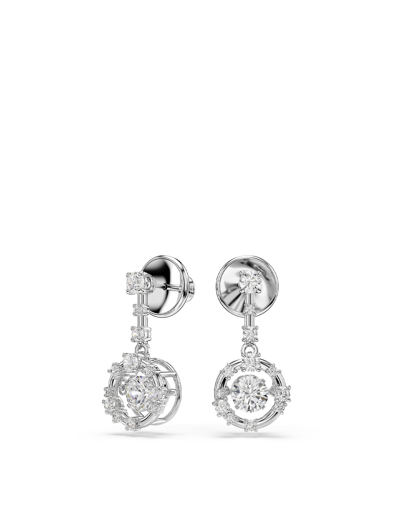 Hyperbola Pendant Silver Earrings