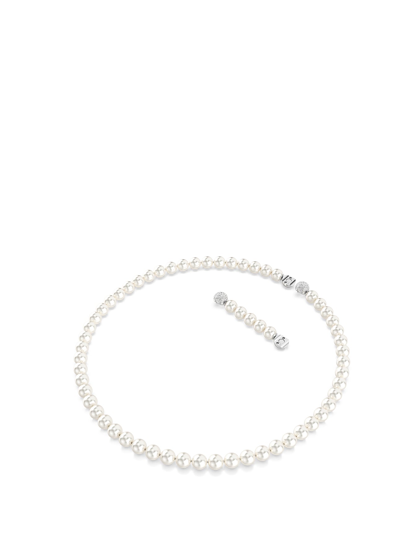 Pearl Tennis Necklace Silver