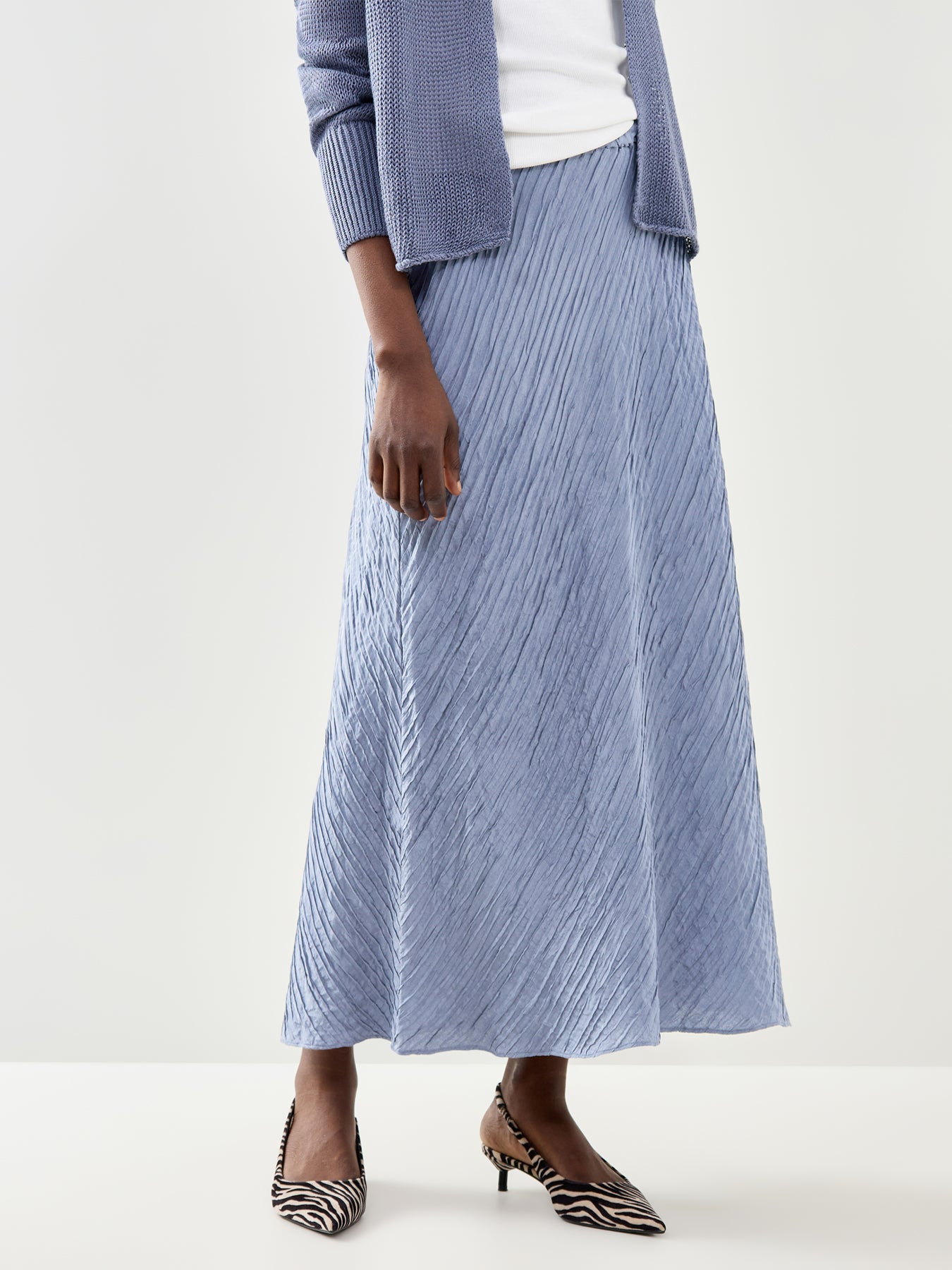 Bias Cut Skirt Blue