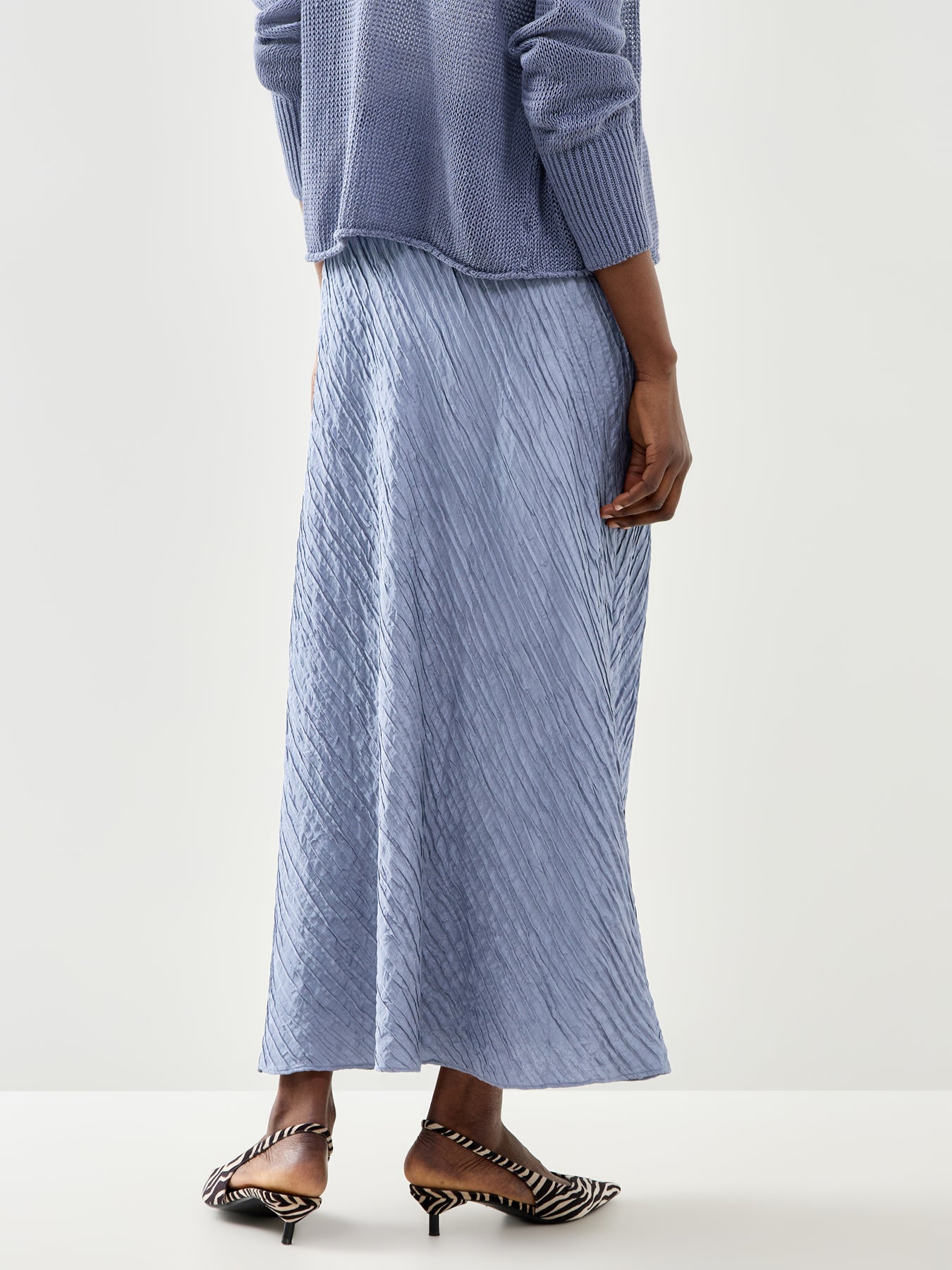 Bias Cut Skirt Blue