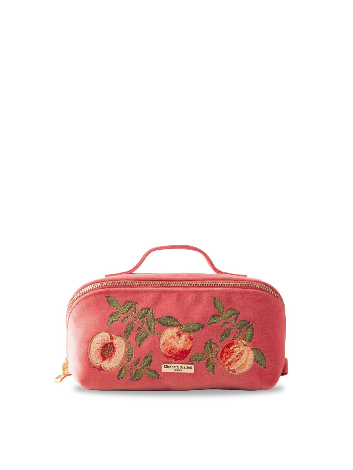 Summer Peach Cotton Flat Makeup Bag Pink