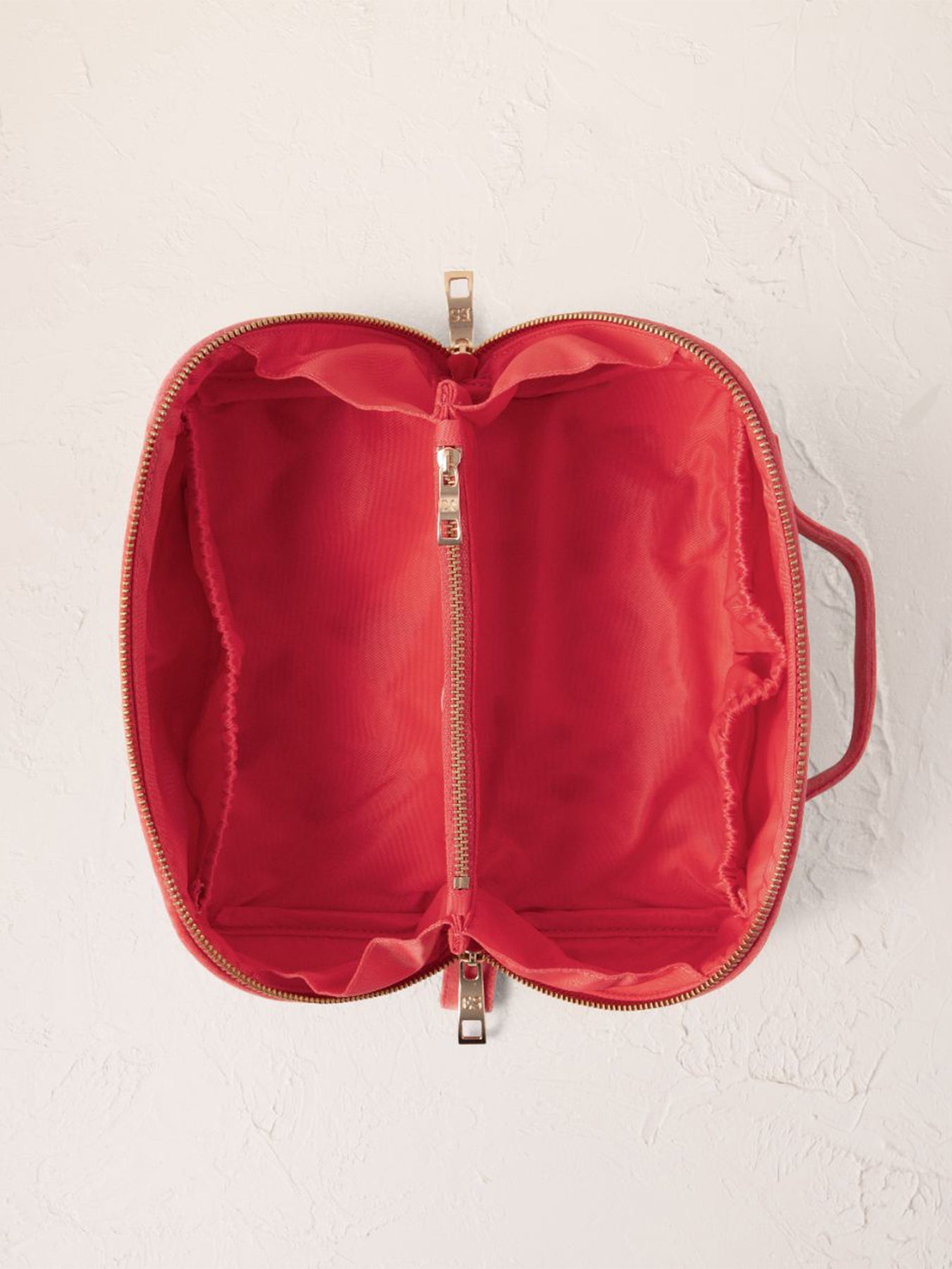 Summer Peach Cotton Flat Makeup Bag Pink