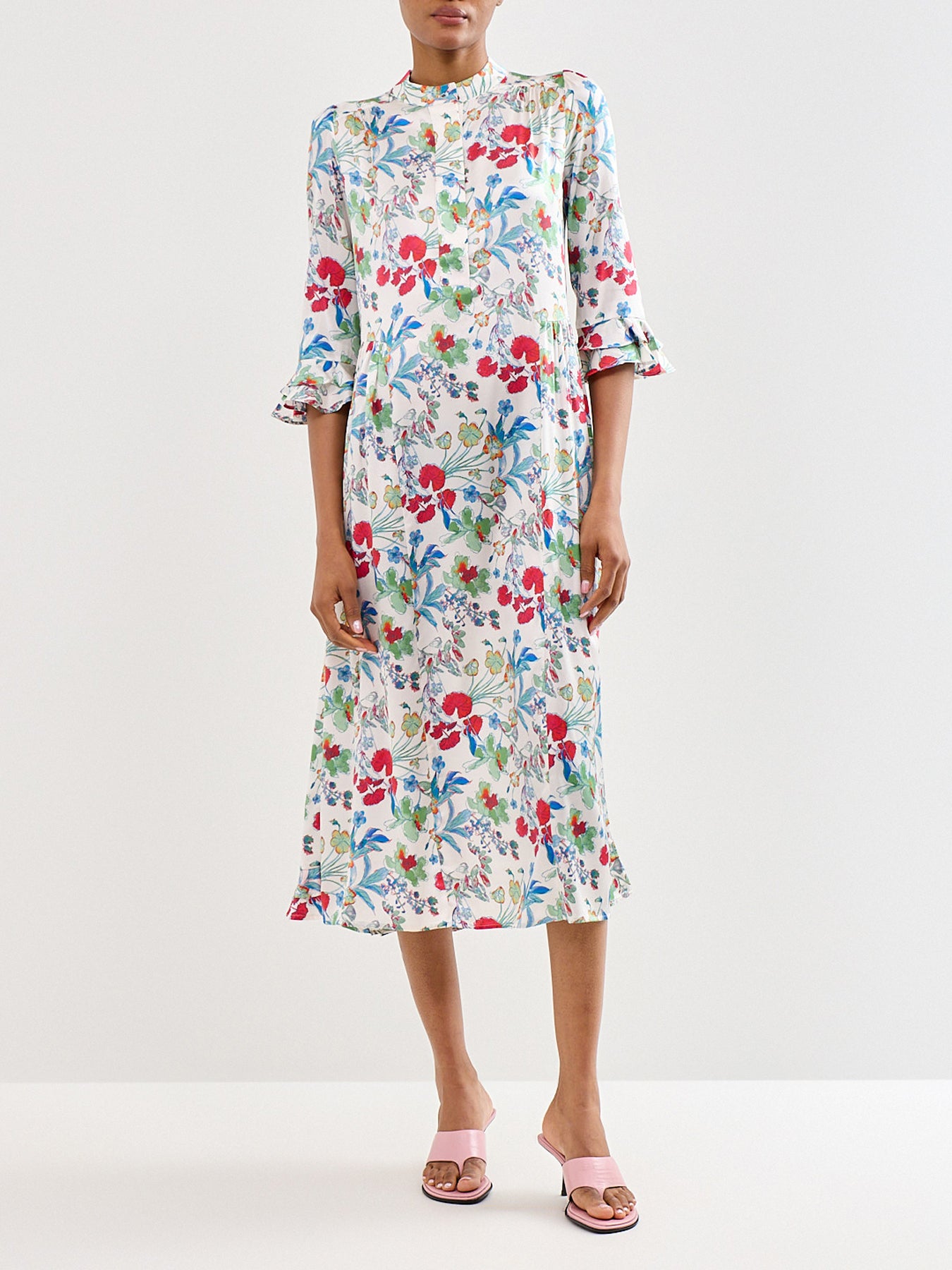 Rosanna Ruffle Maxi Shirt Dress Multi