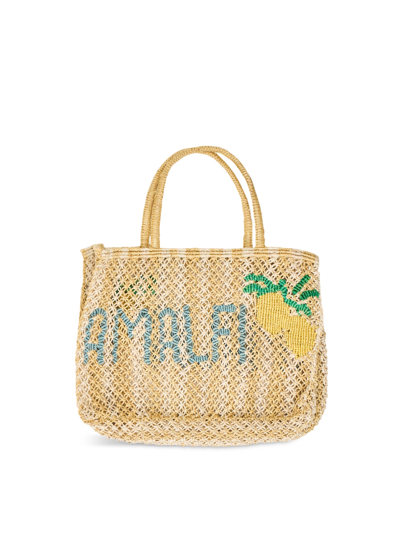 Small Amalfi Raffia Tote Bag Yellow