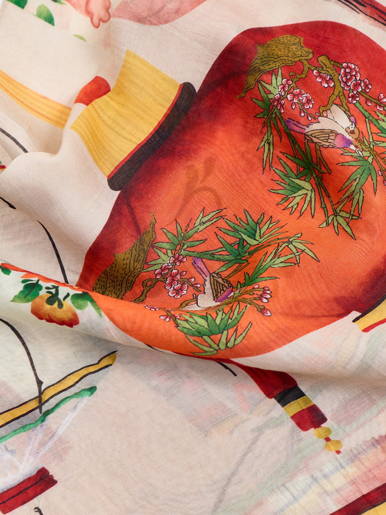 Lanterns Print Scarf Red
