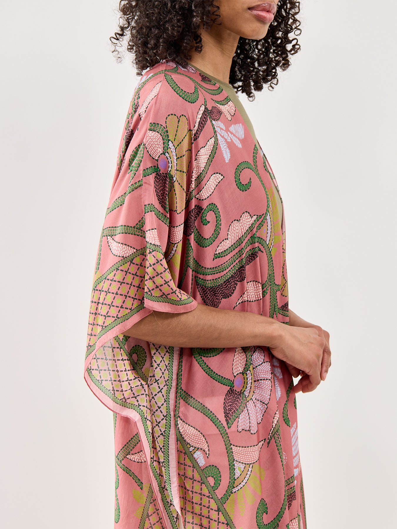 Oversized Kantha Throwover Pink